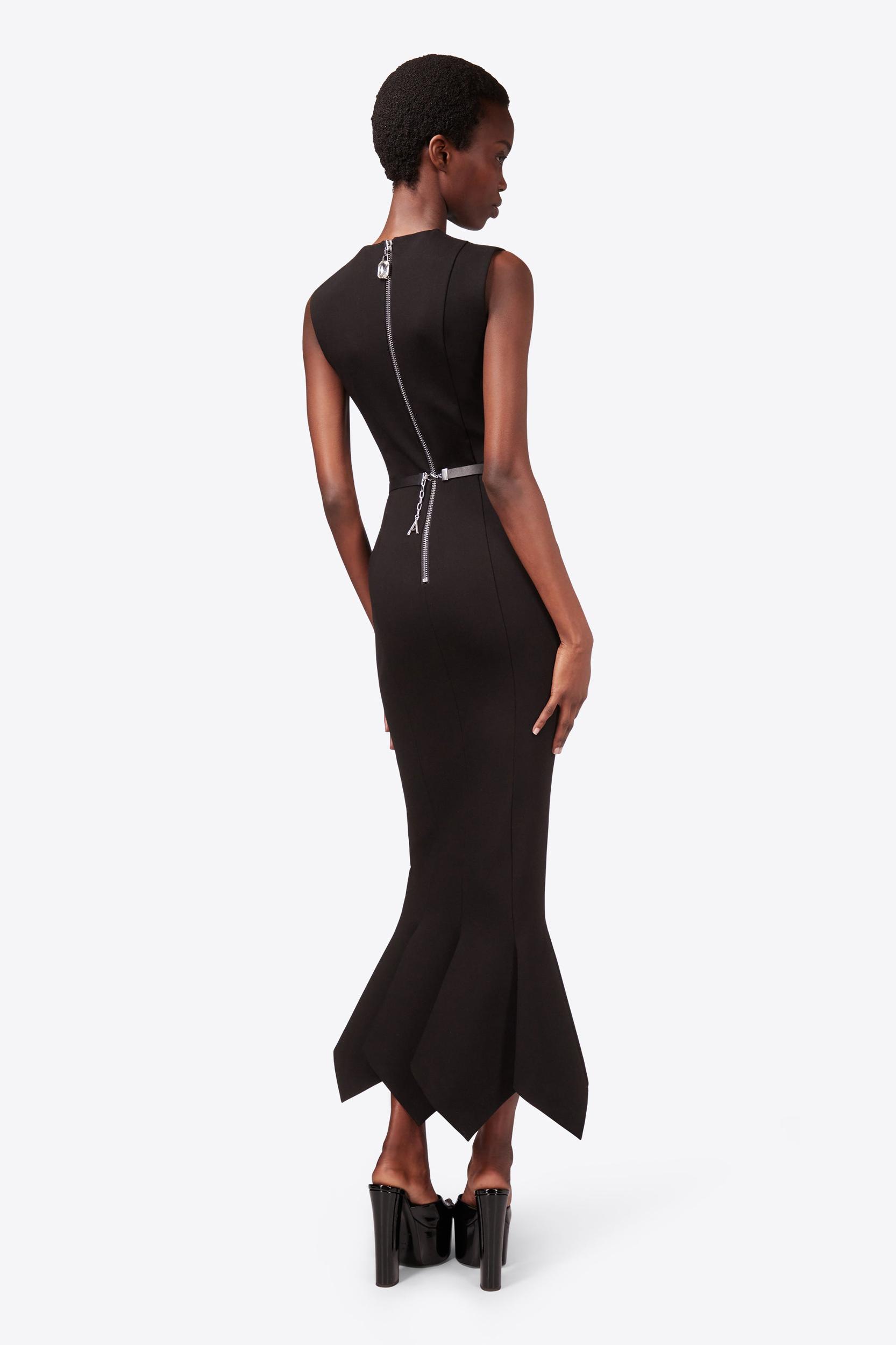 Handkerchief Zipper Midi Dress Product Image