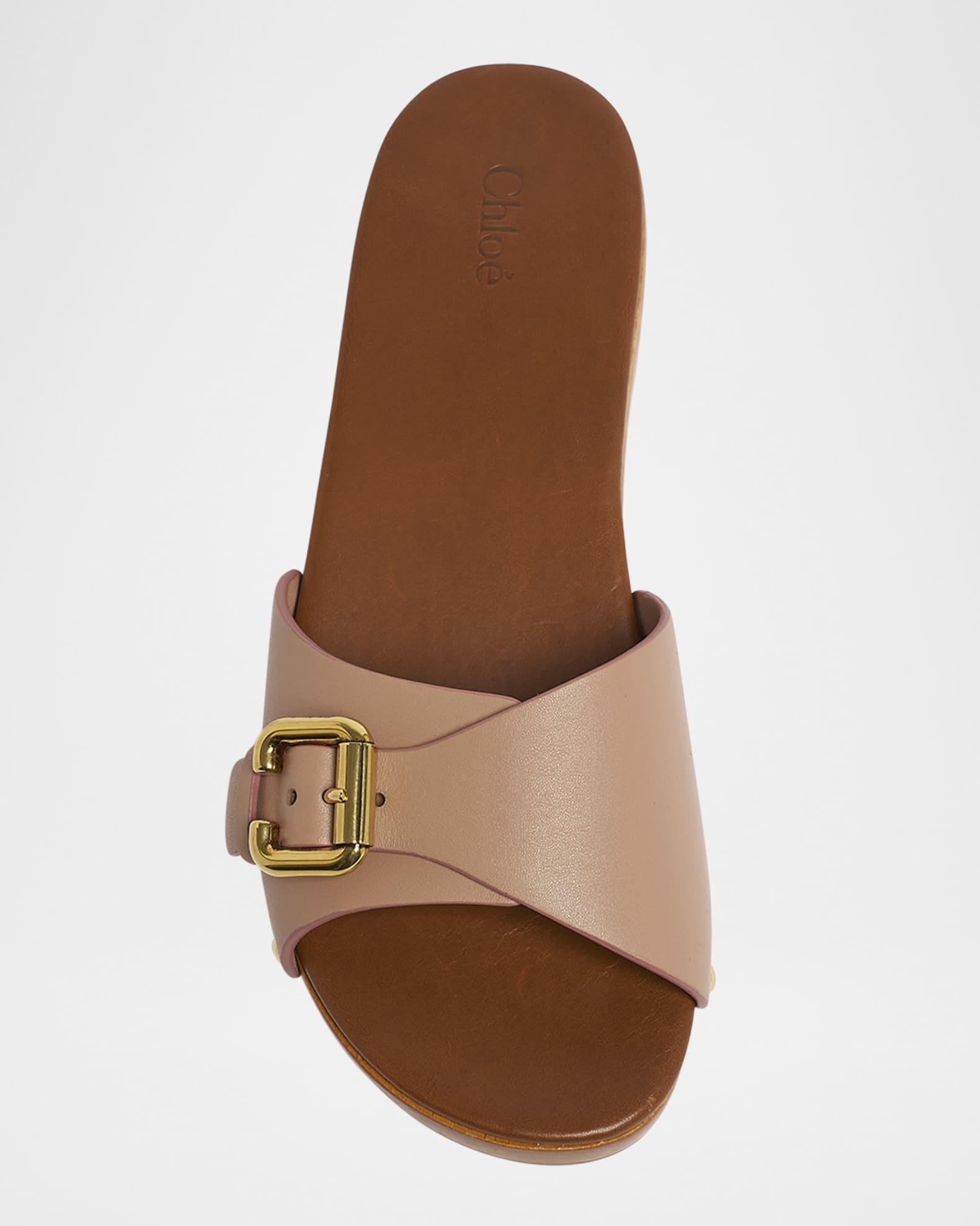 Jeannette Leather Buckle Clog Sandals Product Image