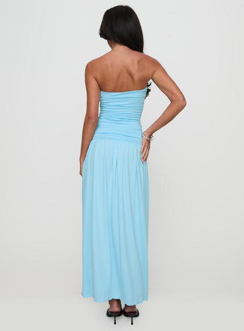 Glorie Strapless Maxi Dress Light Blue Petite Product Image
