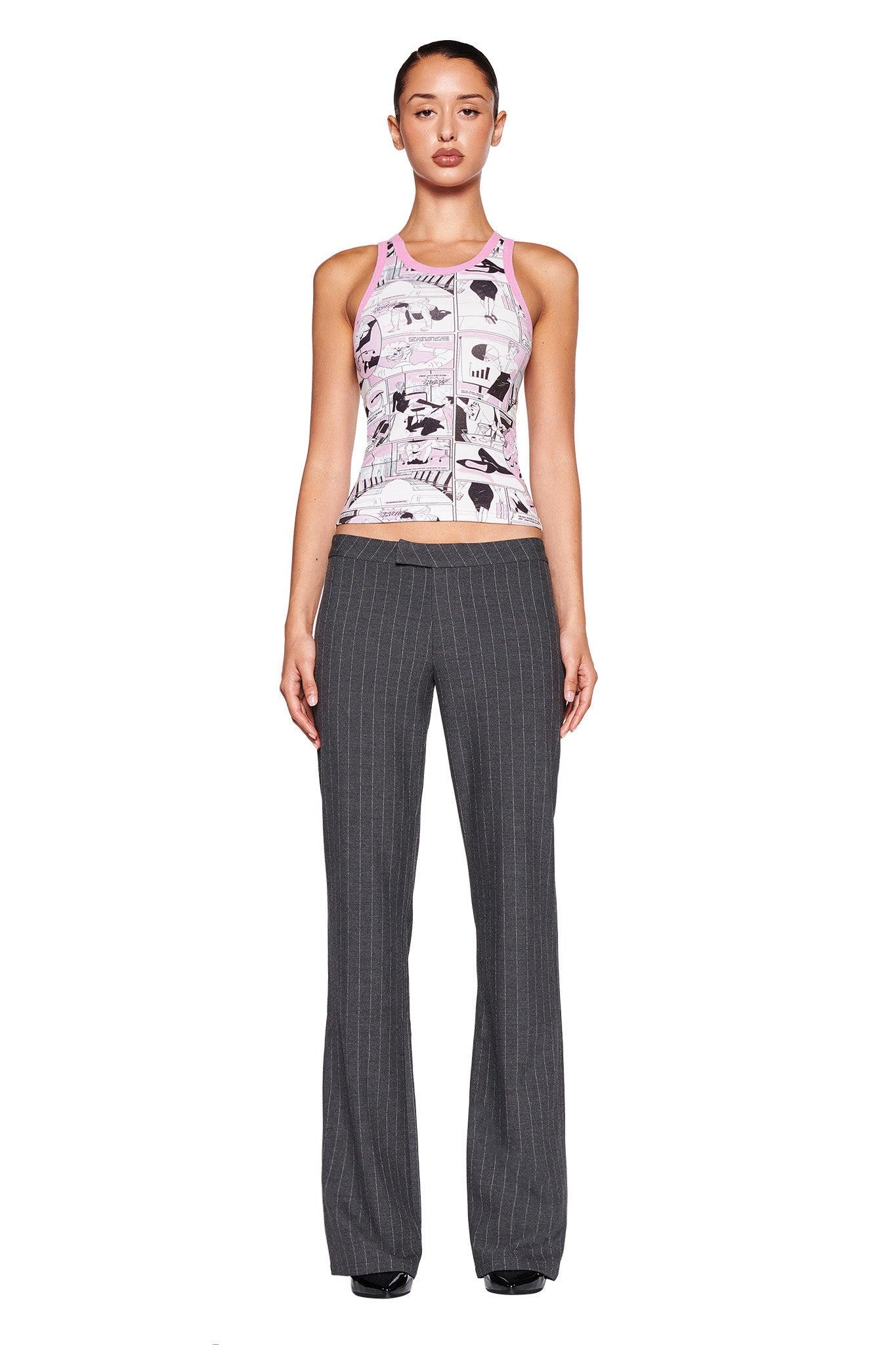 MARRION PANT - GREY : PINSTRIPE Product Image