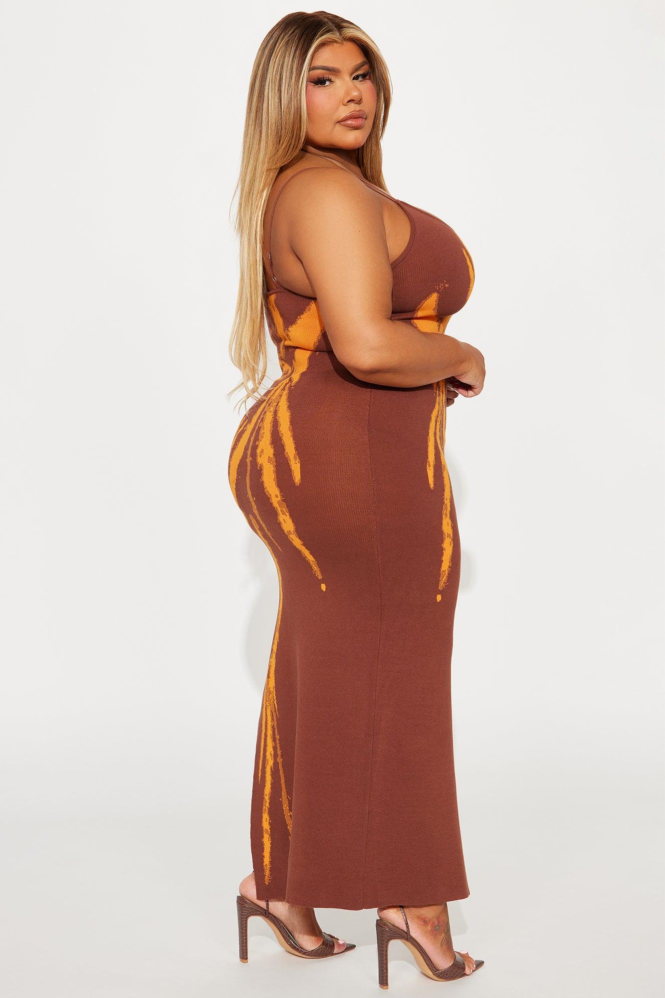 Nicole Tie Dye Sweater Maxi Dress - Brown/combo Product Image