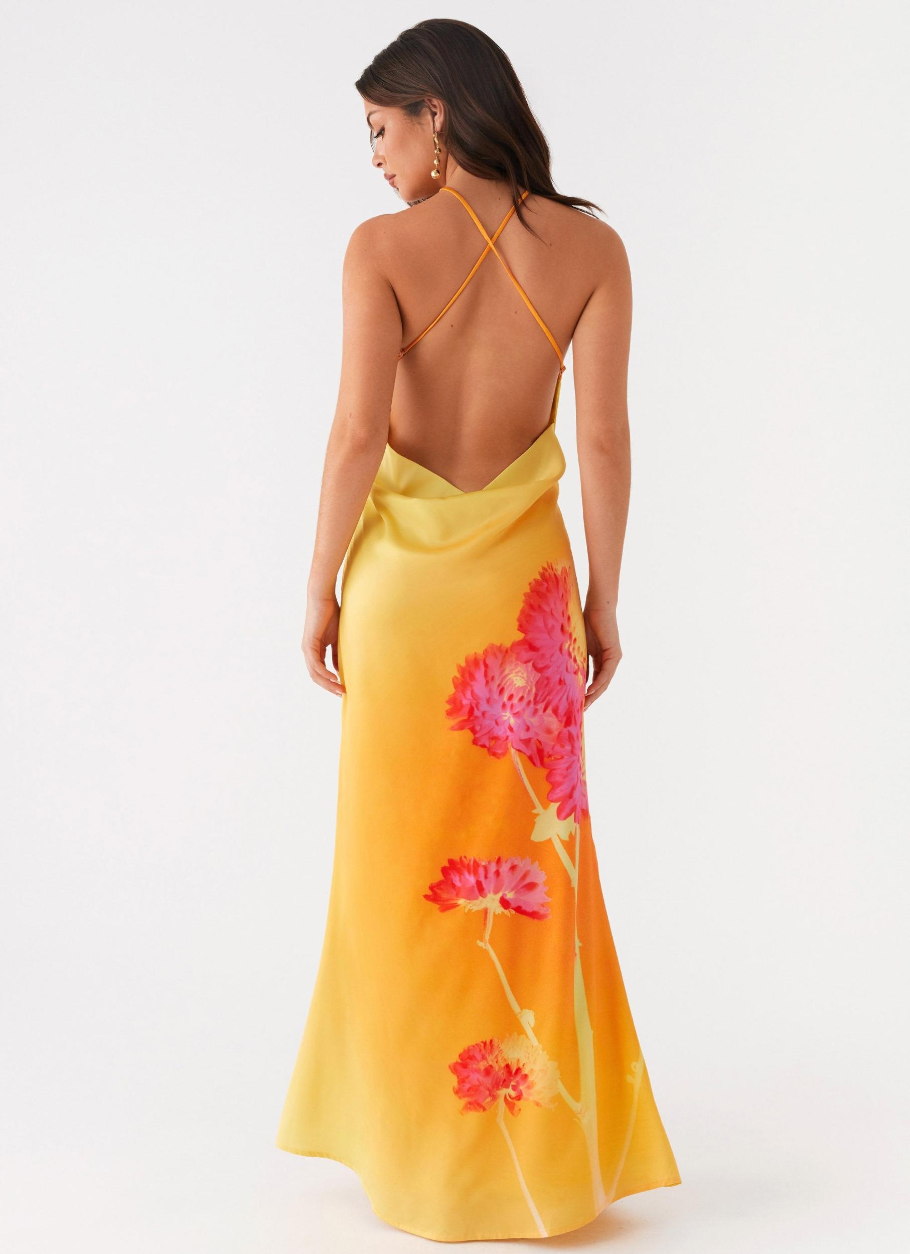 Chloe Maxi Dress - Orange Floral Product Image