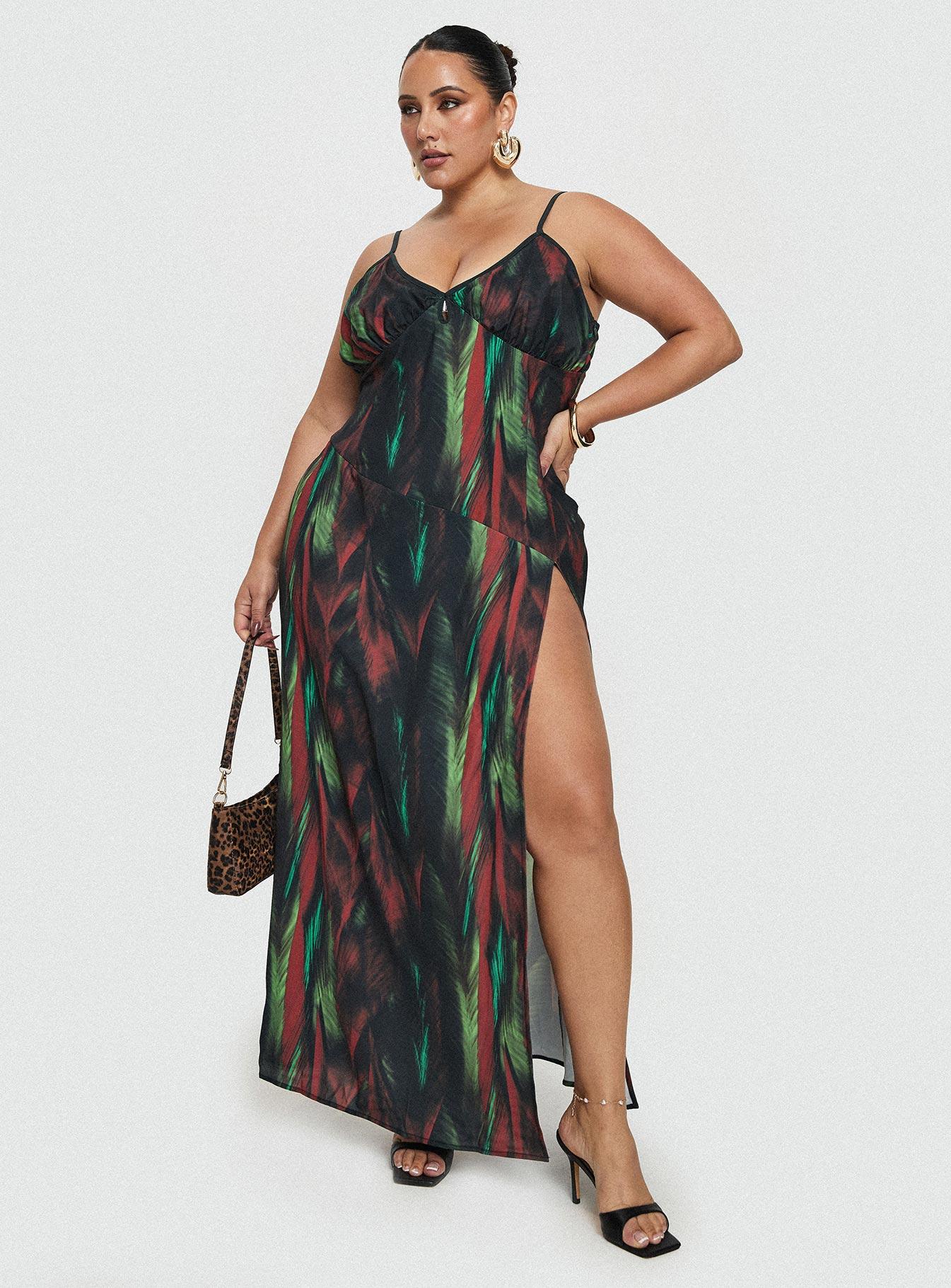 Feather Maxi Dress Multi Curve Product Image