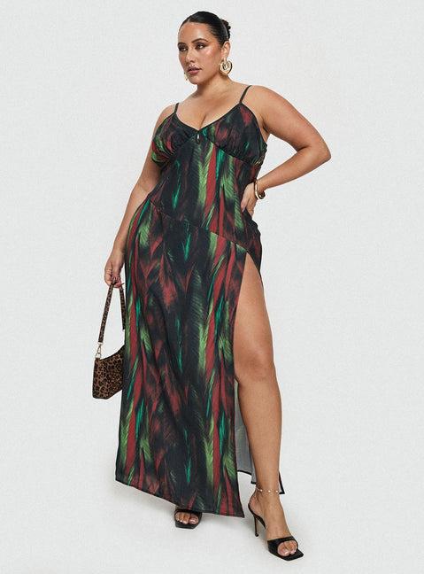 Feather Maxi Dress Multi Curve Product Image
