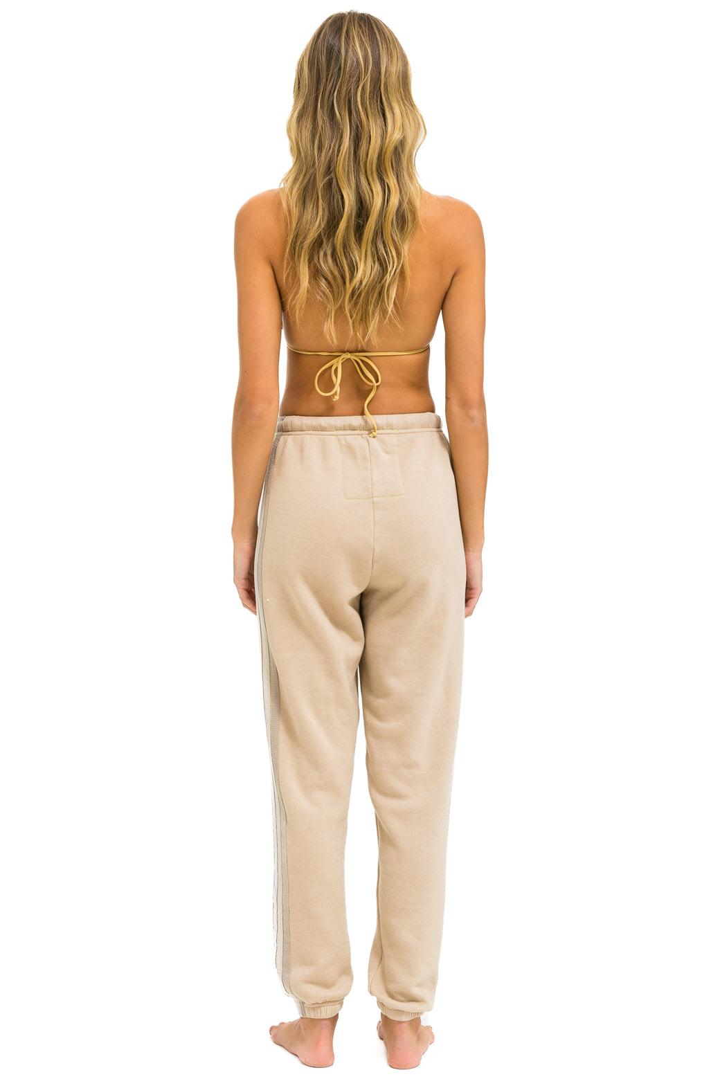 5 STRIPE SWEATPANTS - SAND // WHITE // GREY Female Product Image