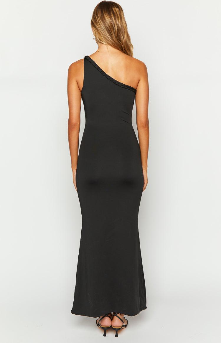 Alina Black One Shoulder Maxi Dress Product Image