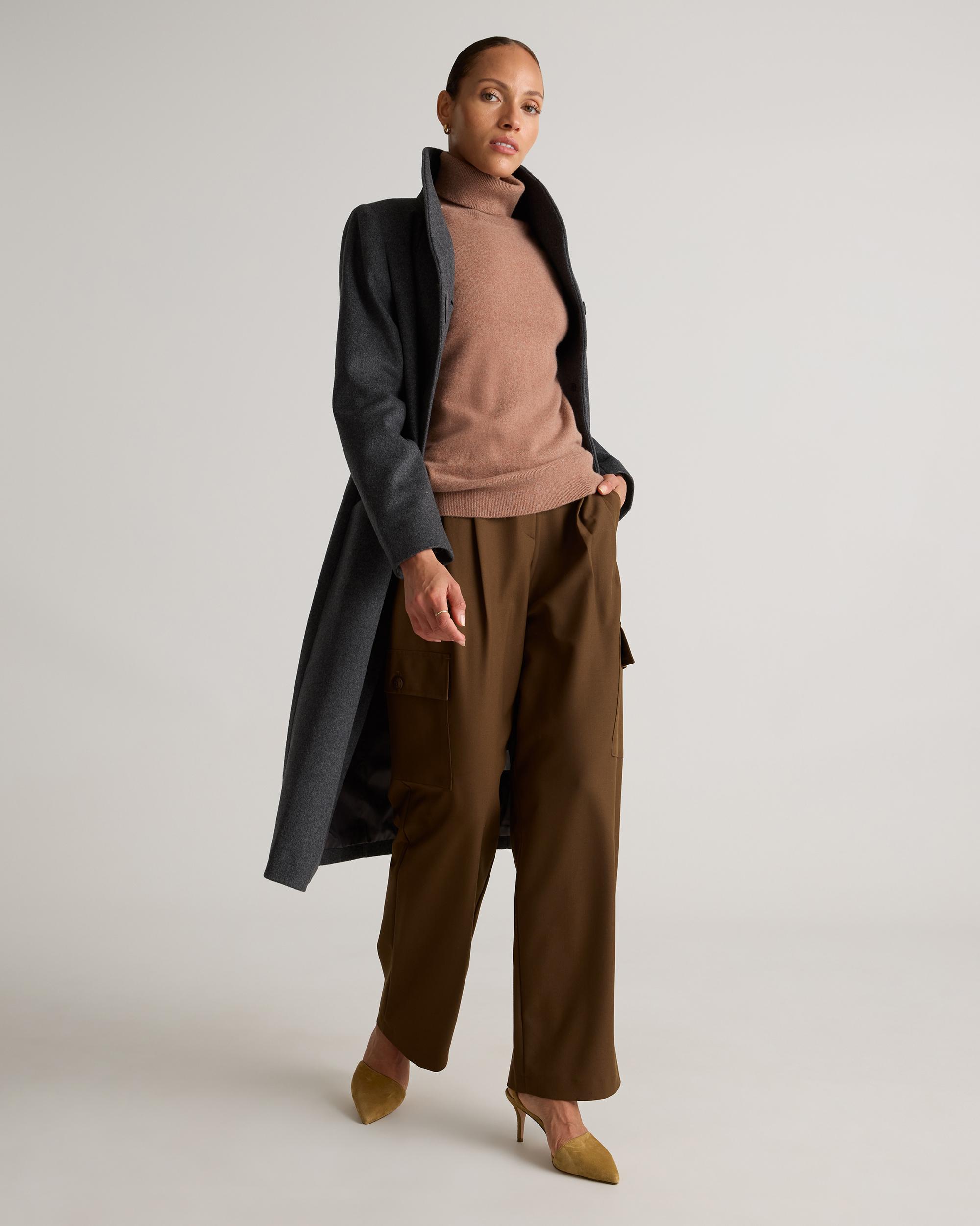 Quince | Women's Italian Wool Long Cocoon Coat Size XS, Wool/Nylon Product Image