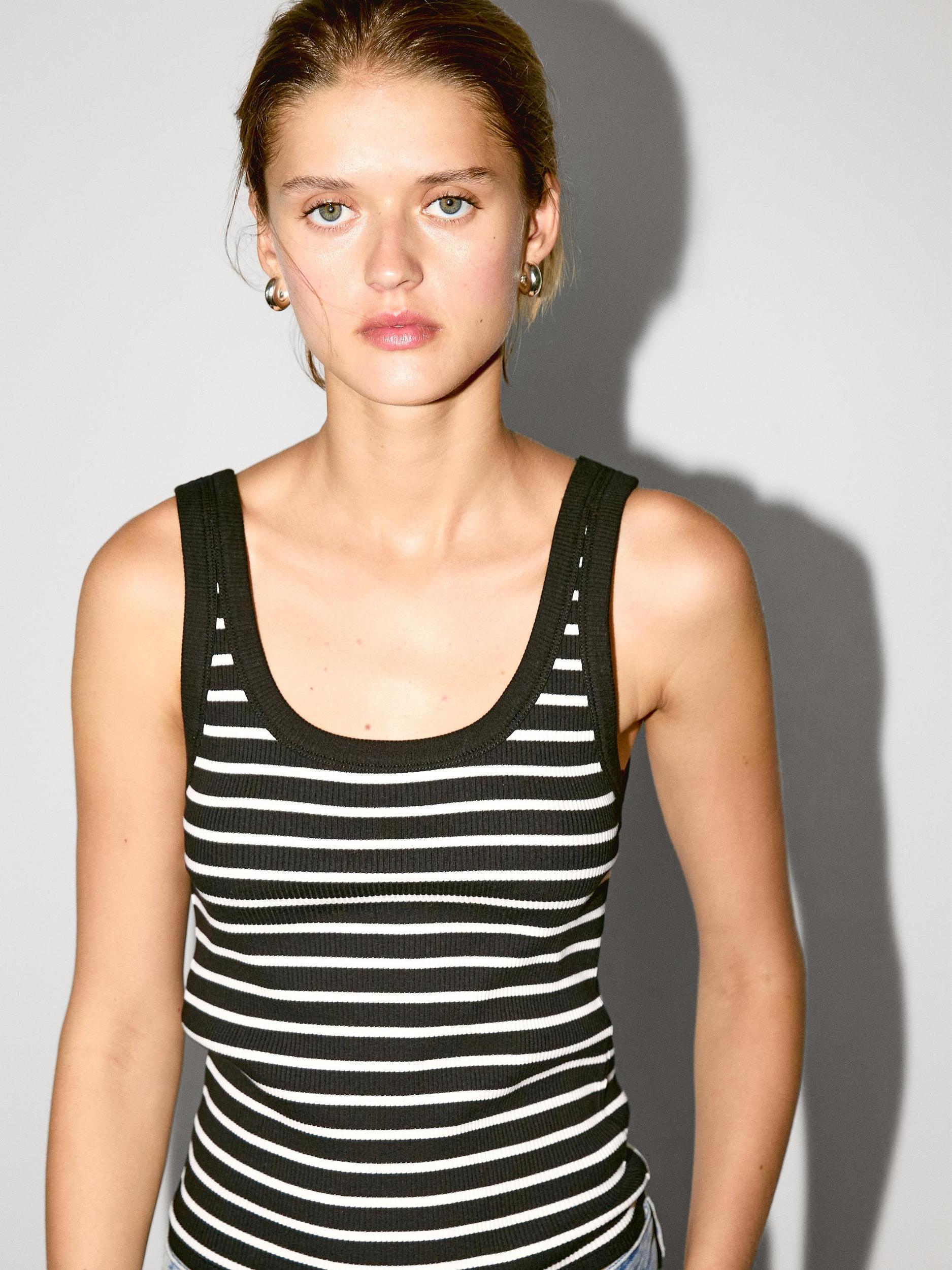 Stripe print vest top Product Image