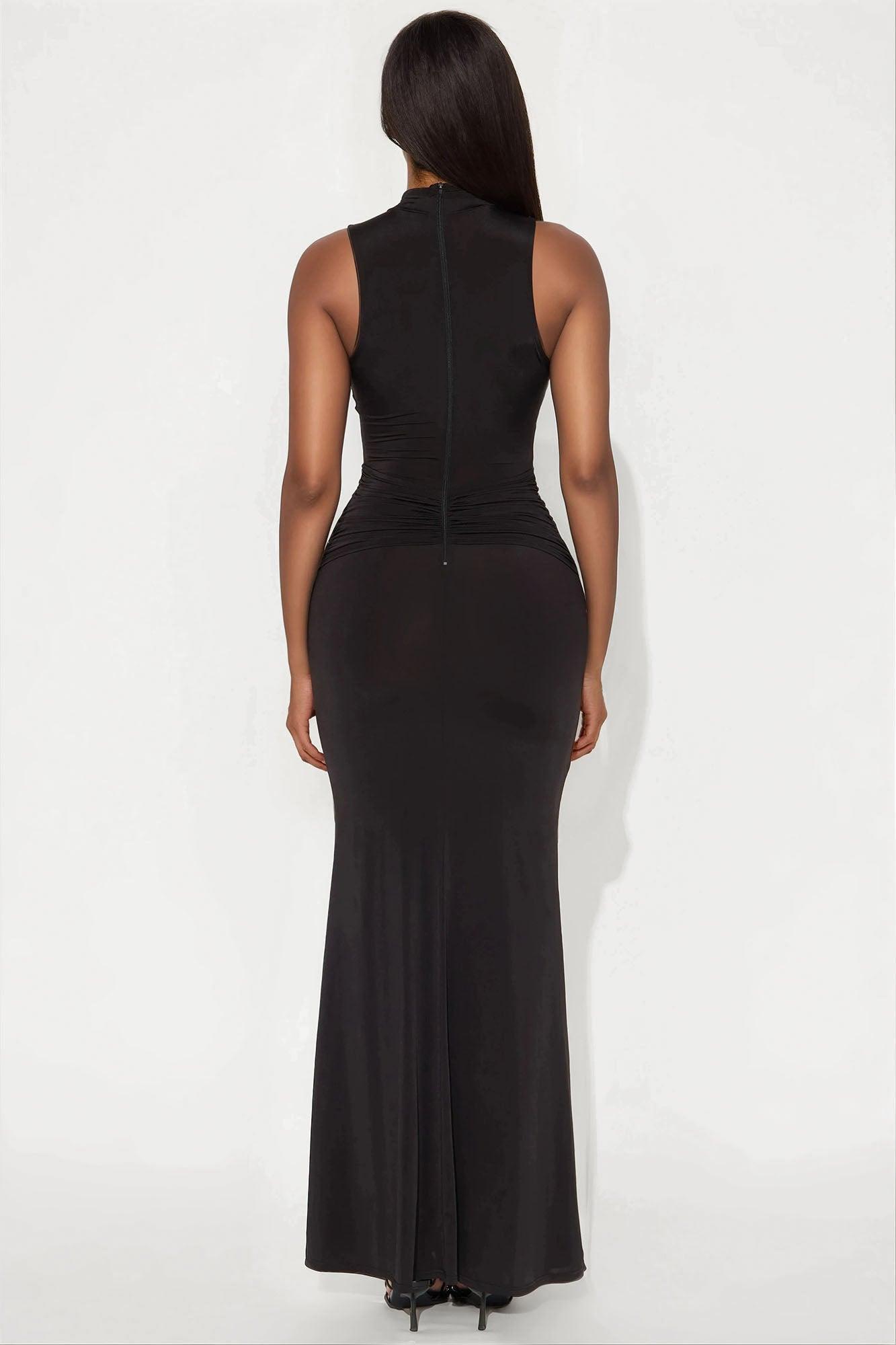 In The Moment Sleeveless Maxi Dress - Black Product Image