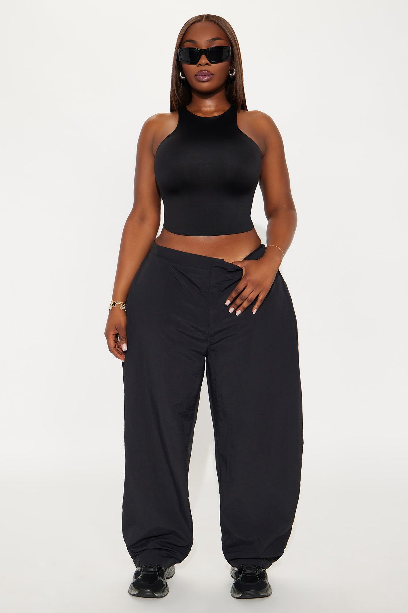 Nylon Windbreaker Pant - Black Product Image