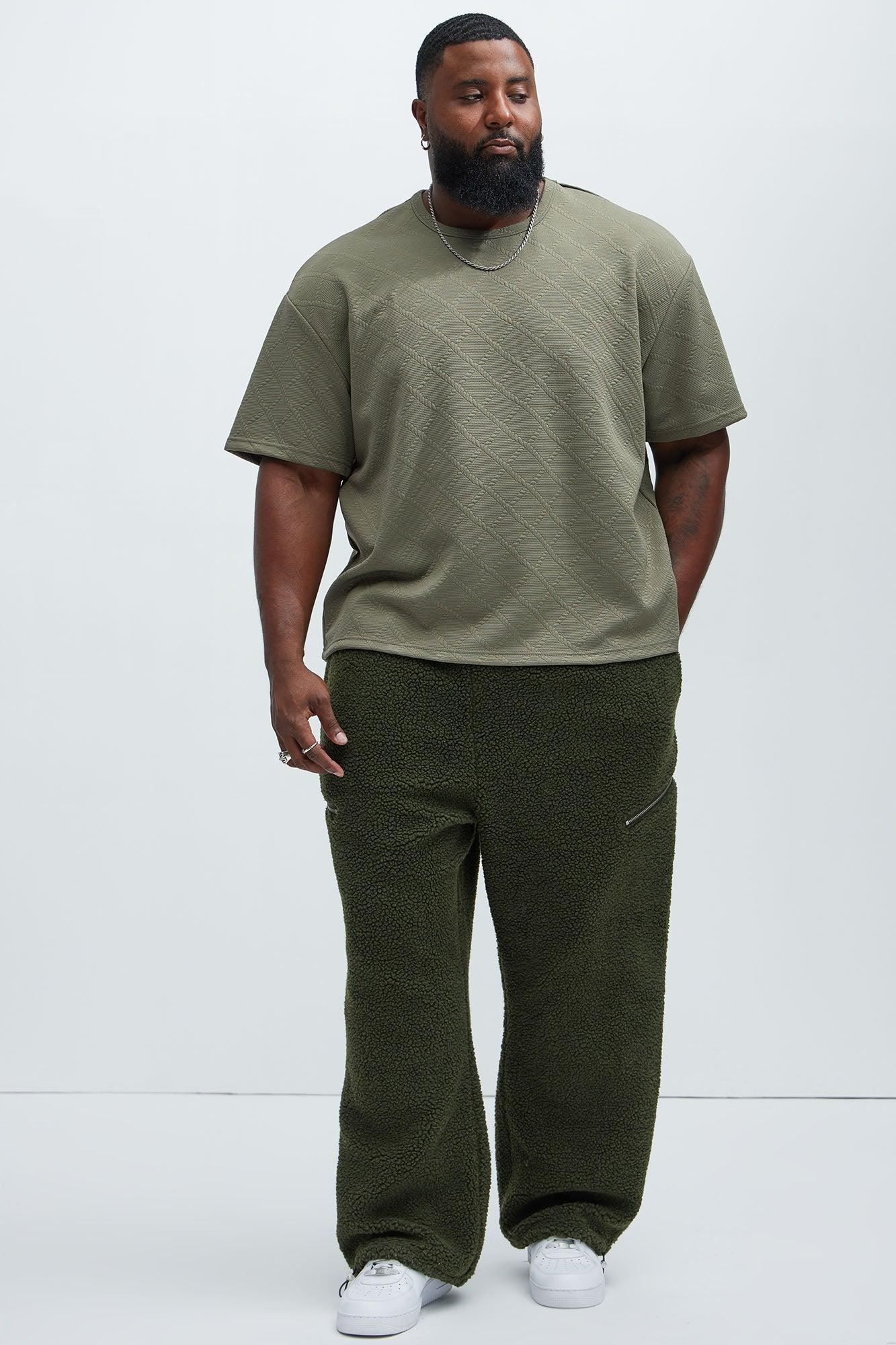 Axel Polar Fleece Zip Straight Sweatpants - Olive Product Image
