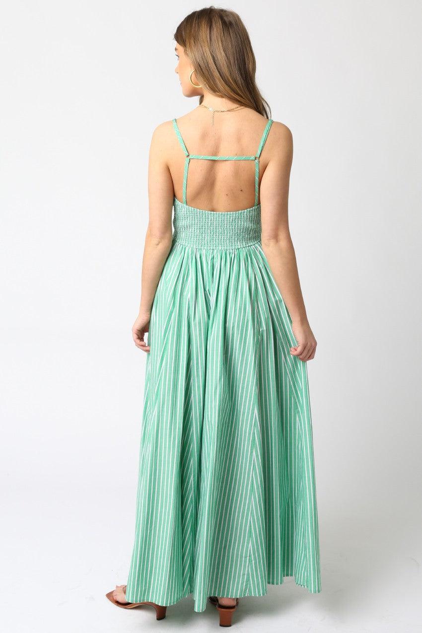 Isle Green Striped Maxi Dress Product Image