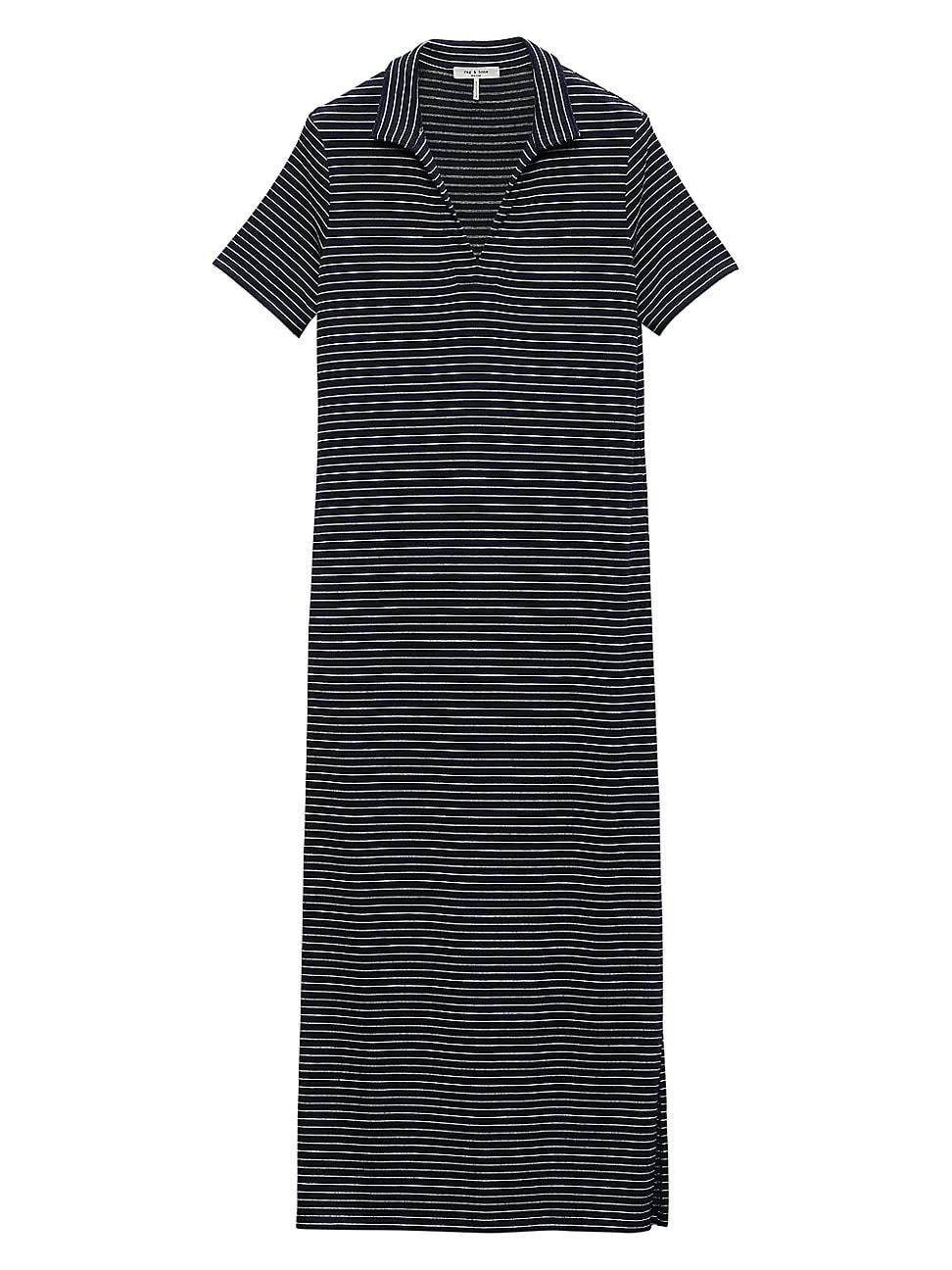 Womens Striped Polo Maxi Dress Product Image