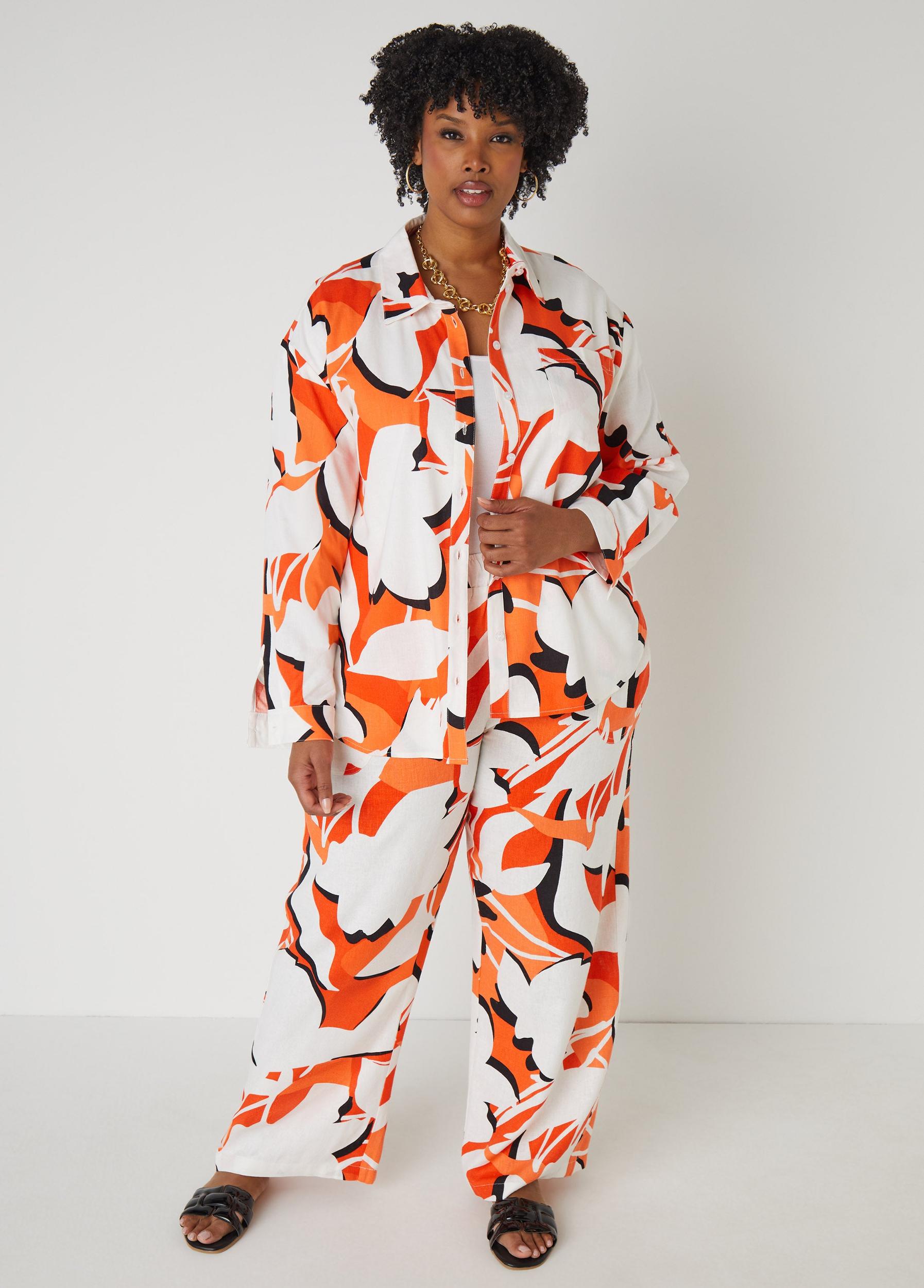 Floral Linen Blend Pants Product Image