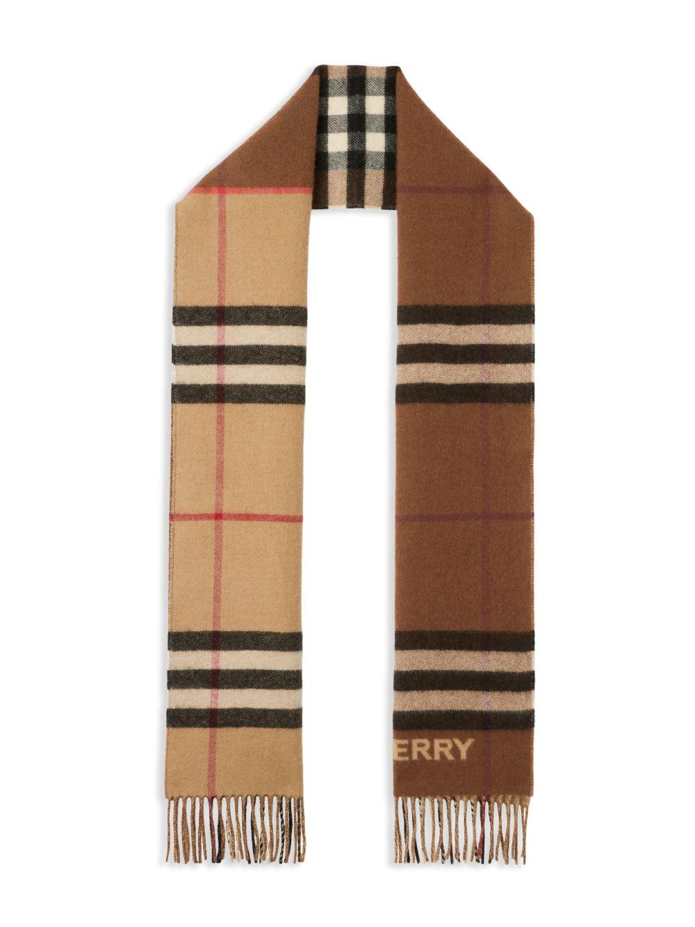 two-tone checked cashmere scarf Product Image