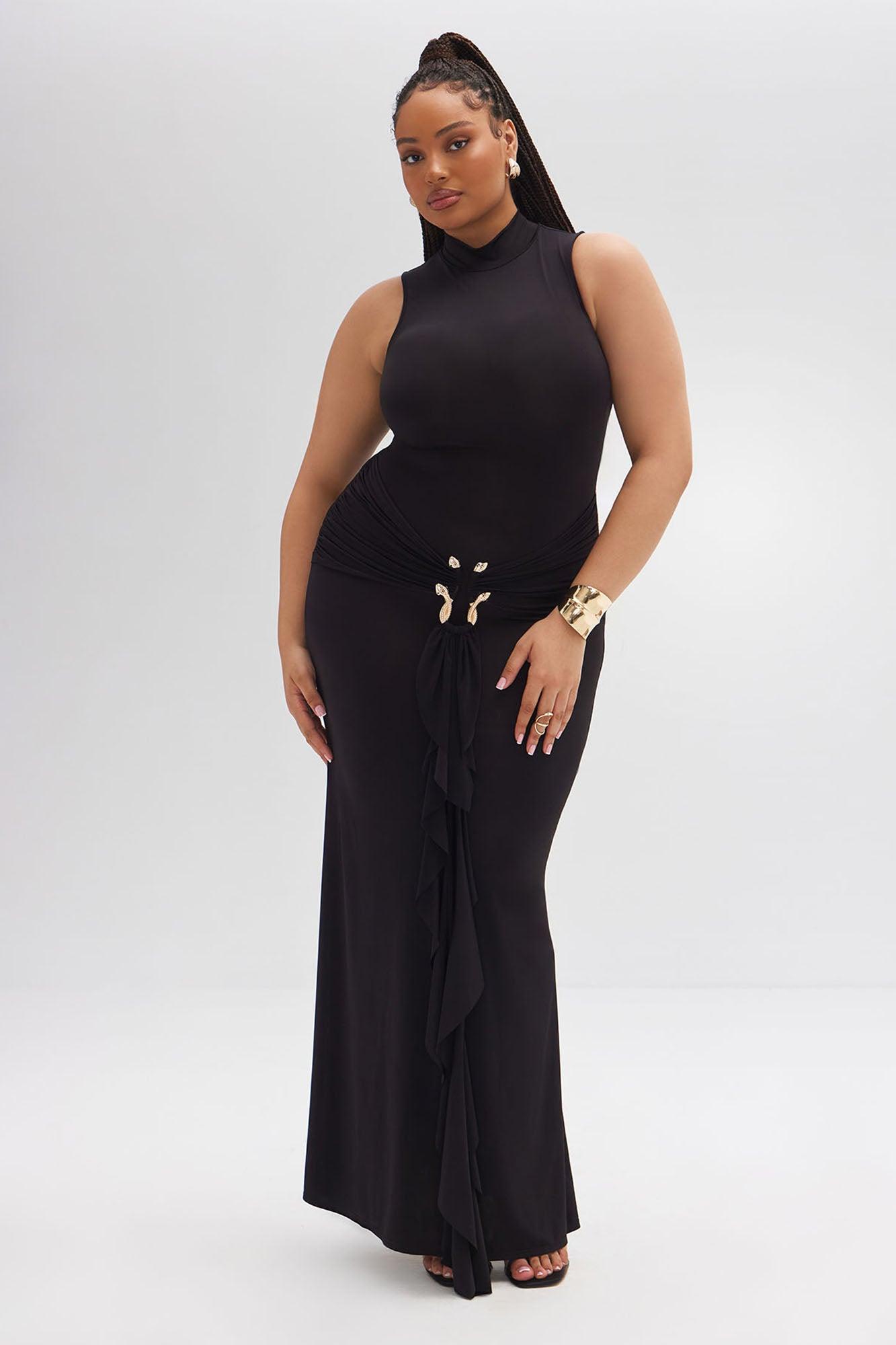 In The Moment Sleeveless Maxi Dress - Black Product Image
