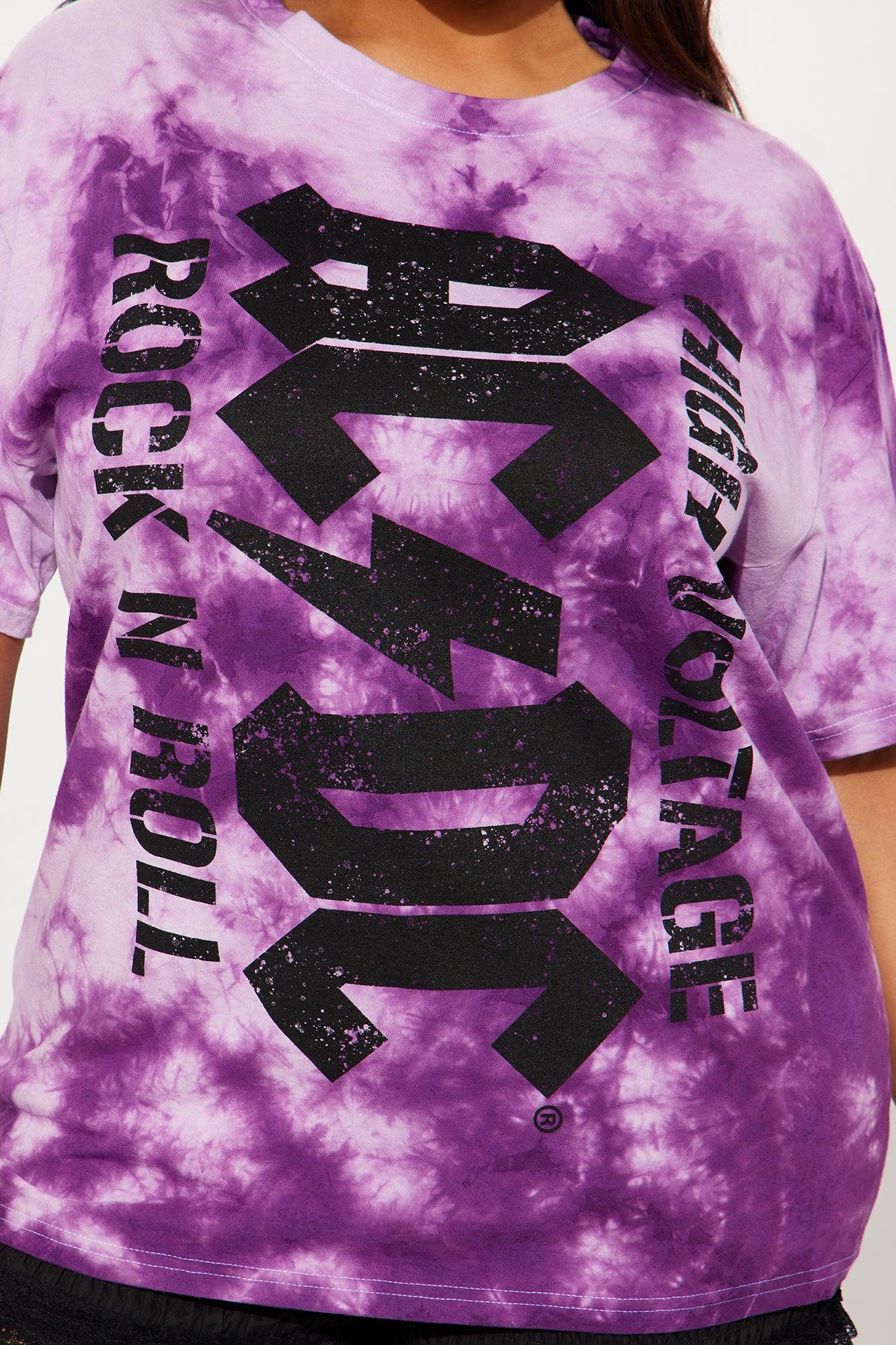 ACDC Vertical Tie Dye Oversized Tee - Purple Product Image