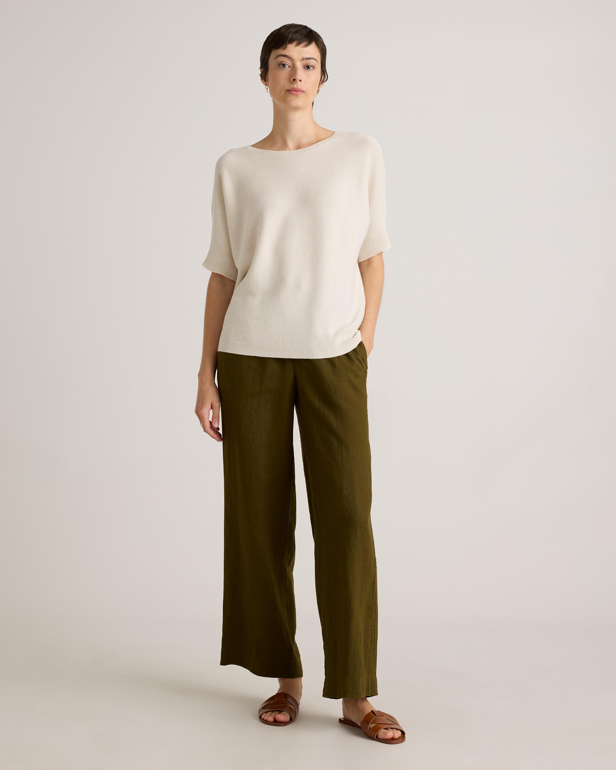Quince | Women's Lightweight Cotton Cashmere Link-Stitch Dolman Sweater Product Image