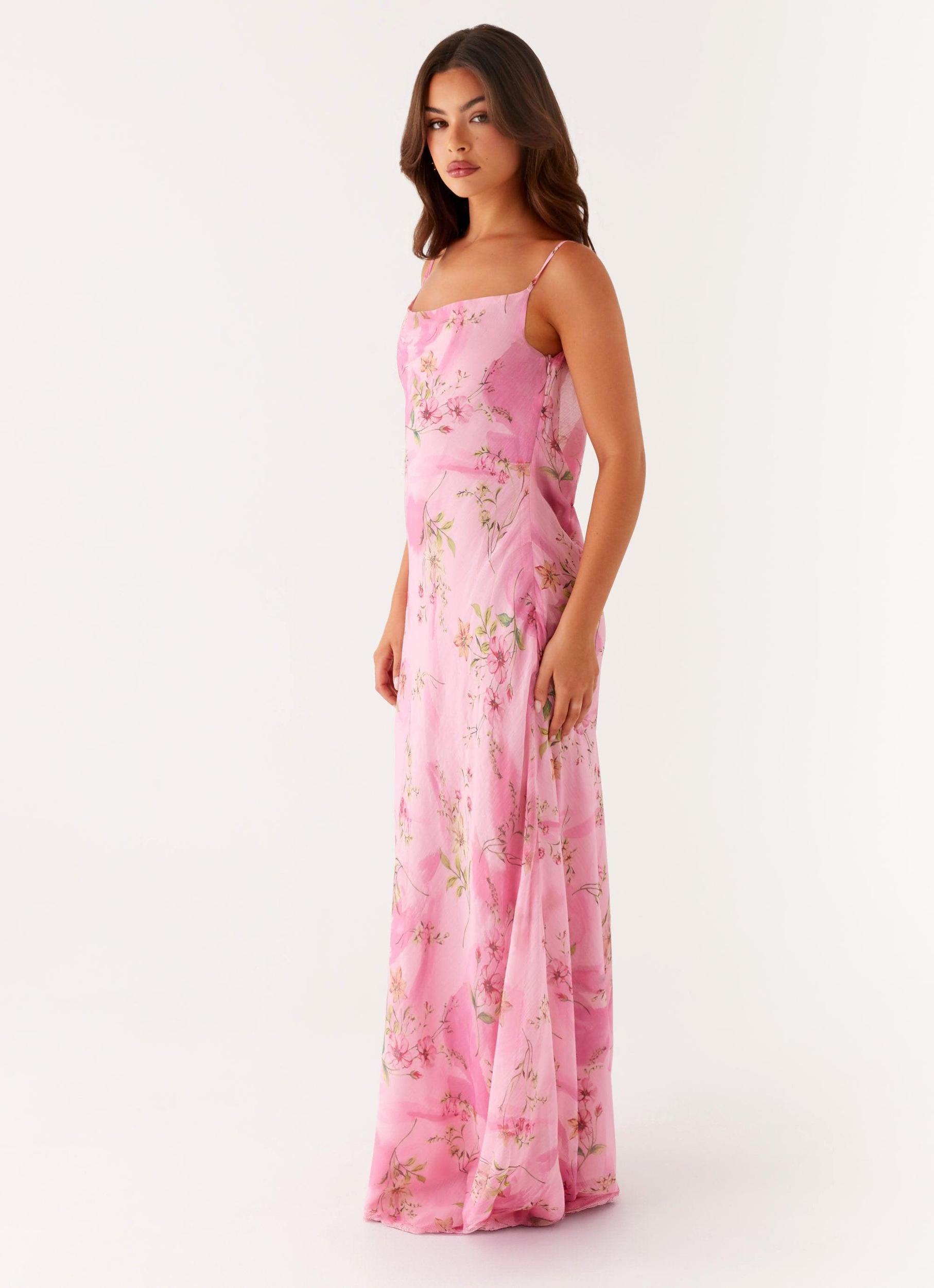 Orlando Maxi Dress - Pink Floral Print Product Image