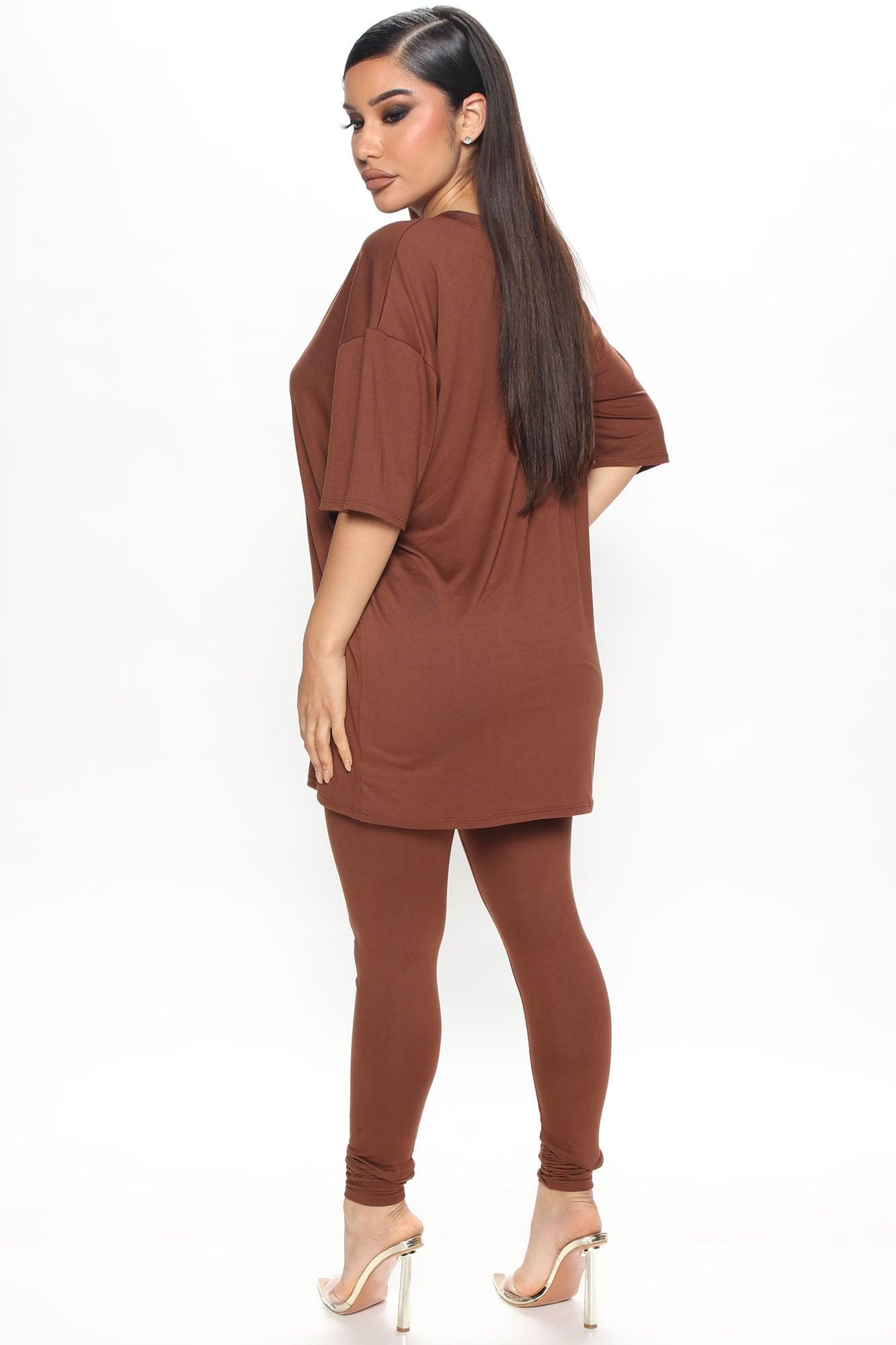 Weekend Vibes Legging Set - Brown Product Image