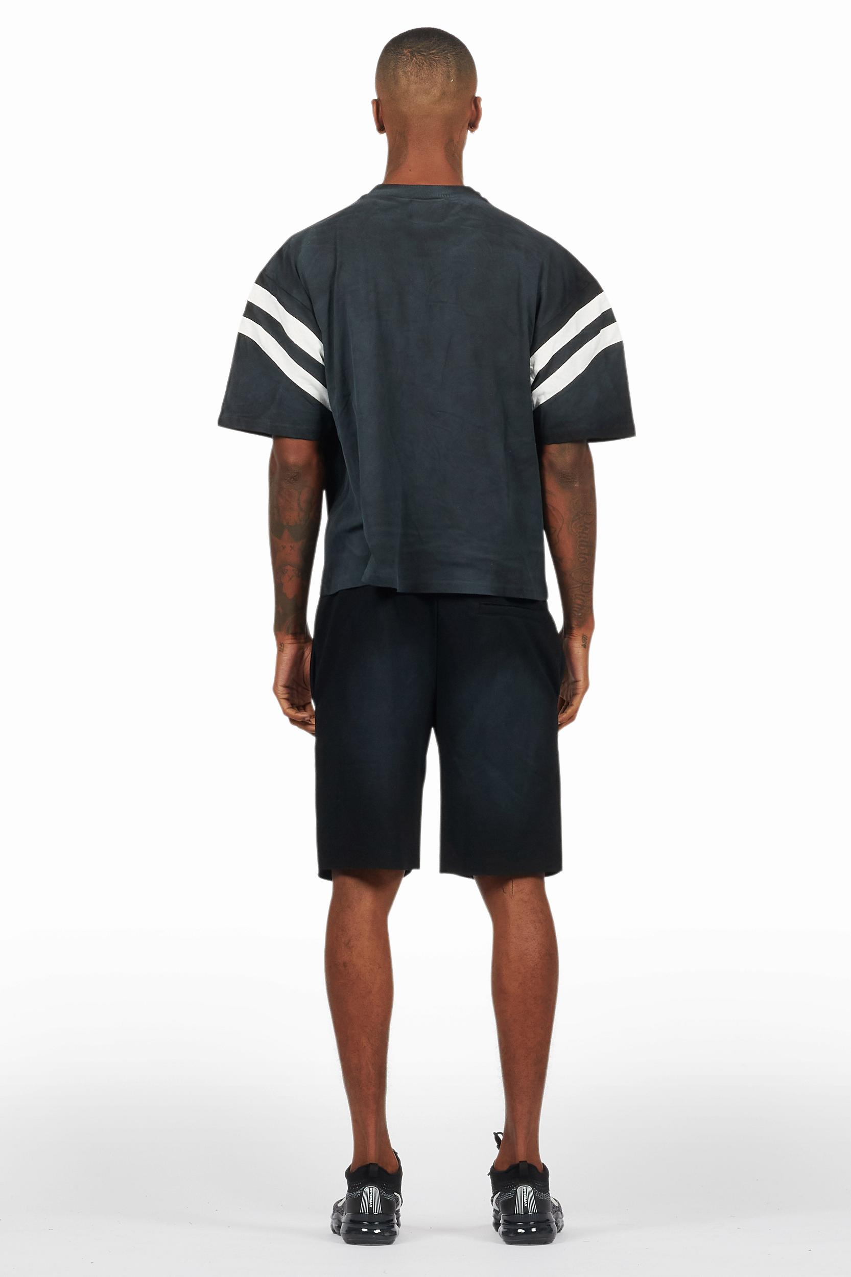 Tumo Black Crop Boxy Tee Short Set Male Product Image