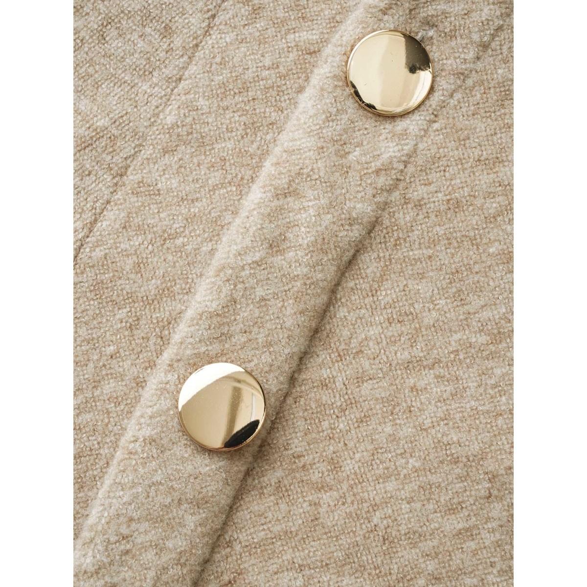 Plus Size Airy Cozy Button Bodice Placket Midi Dress LightBrown Women Casual Belted Knit Dresses Bloomchic 30/6X Product Image