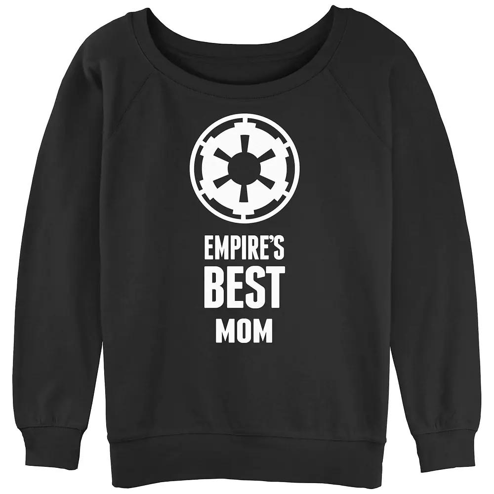 Juniors' Star Wars Empire's Best Mom Empire Logo Slouchy Terry Pullover, Girl's, Size: Large, Black Product Image