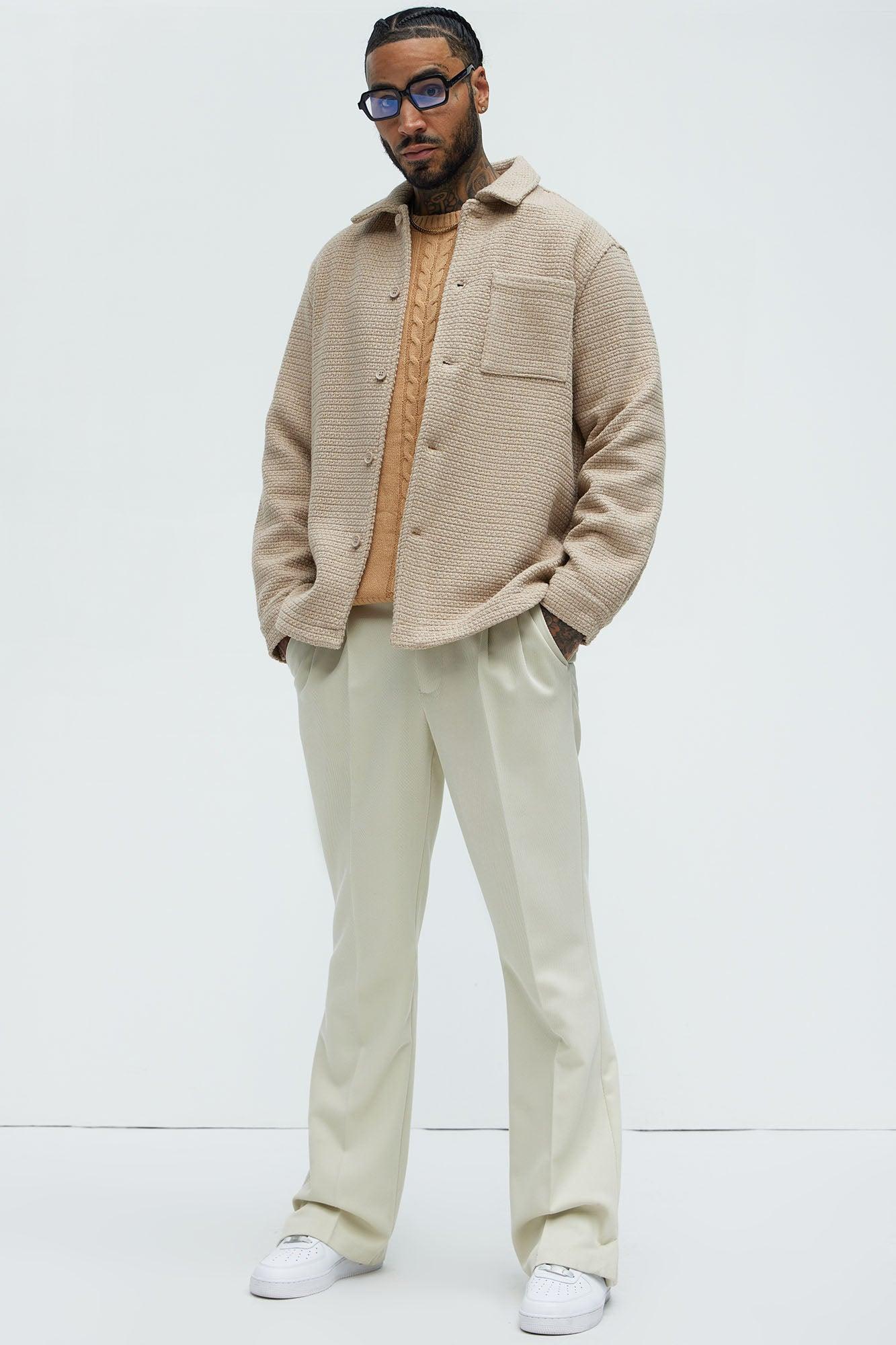 Linden Textured Button Up Shirt - Tan Product Image