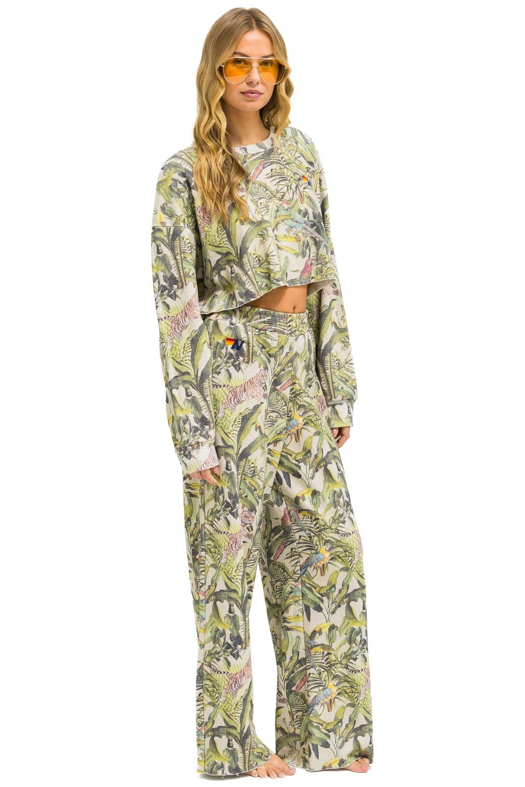 JUNGLE WIDE LEG POCKET SWEATPANTS - SAND Female Product Image