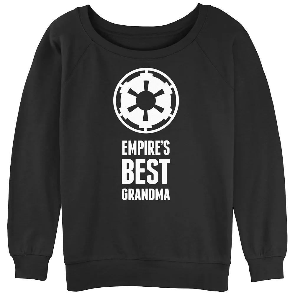 Juniors' Star Wars Empire's Best Grandma Empire Logo Slouchy Terry Pullover, Girl's, Size: XXL, Black Product Image