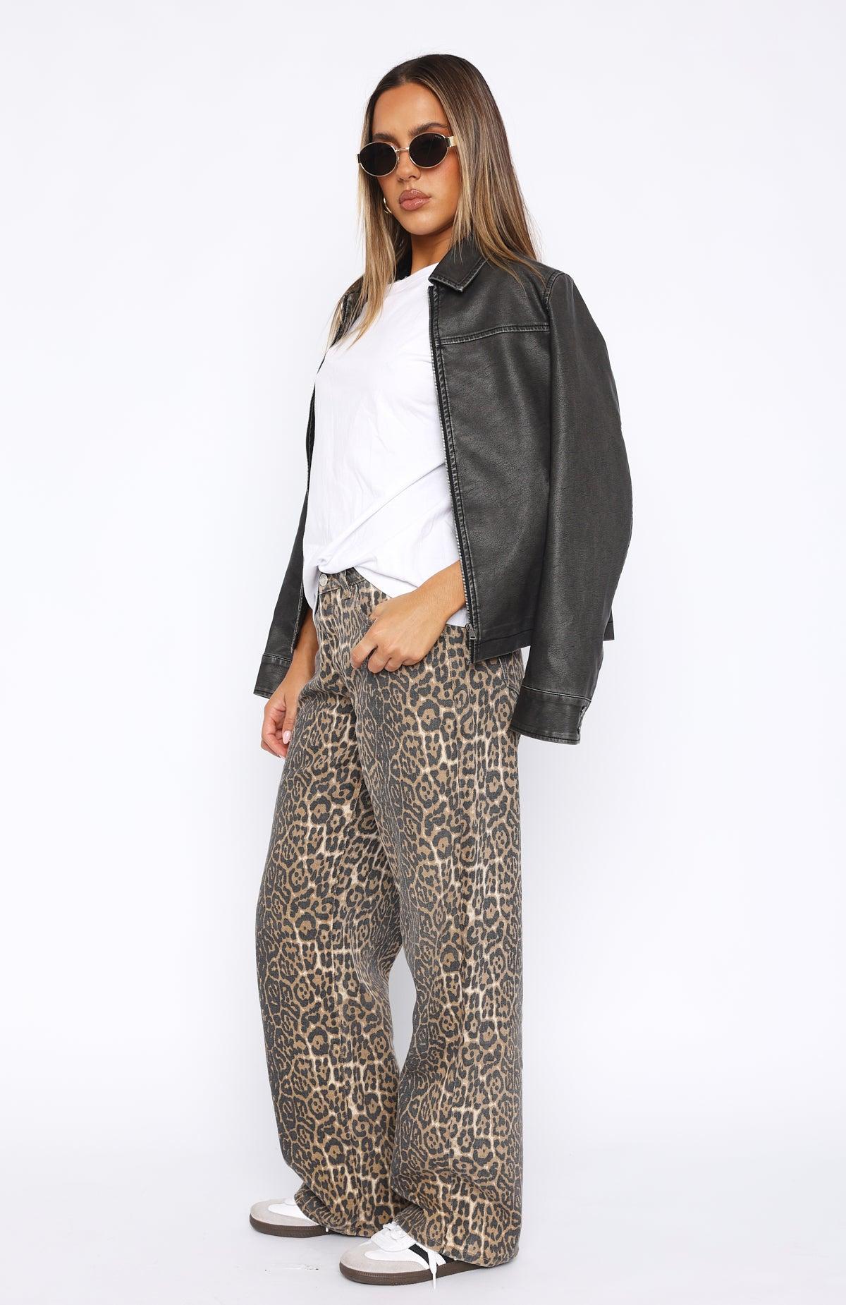 Stella Low Rise Wide Leg Jeans Leopard Product Image