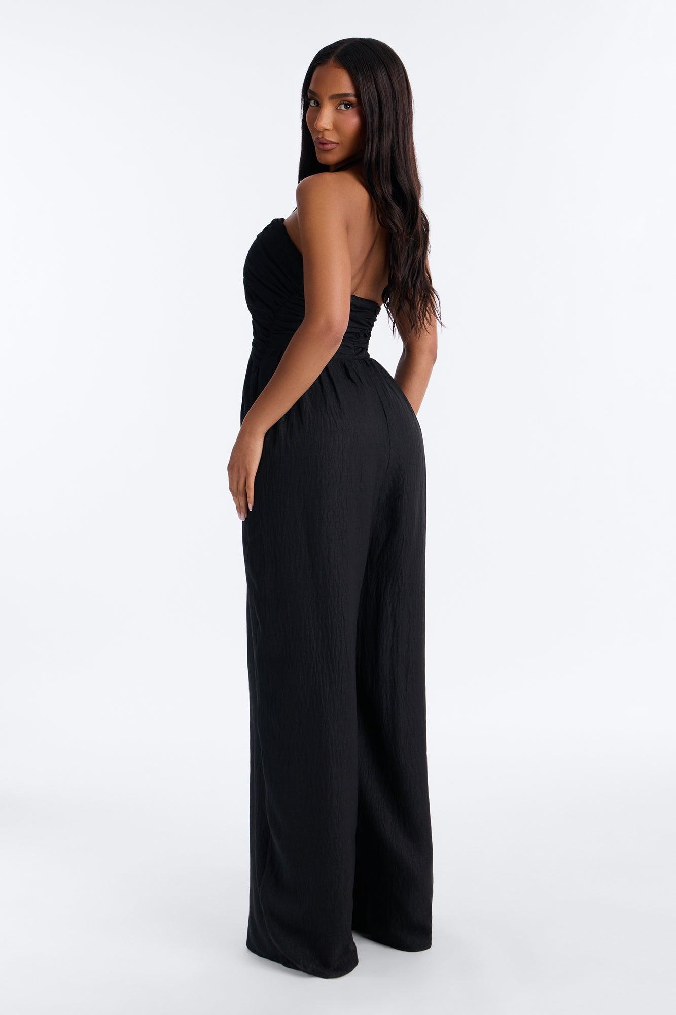 Grayson Strappy Wide Leg Jumpsuit - Black Female Product Image