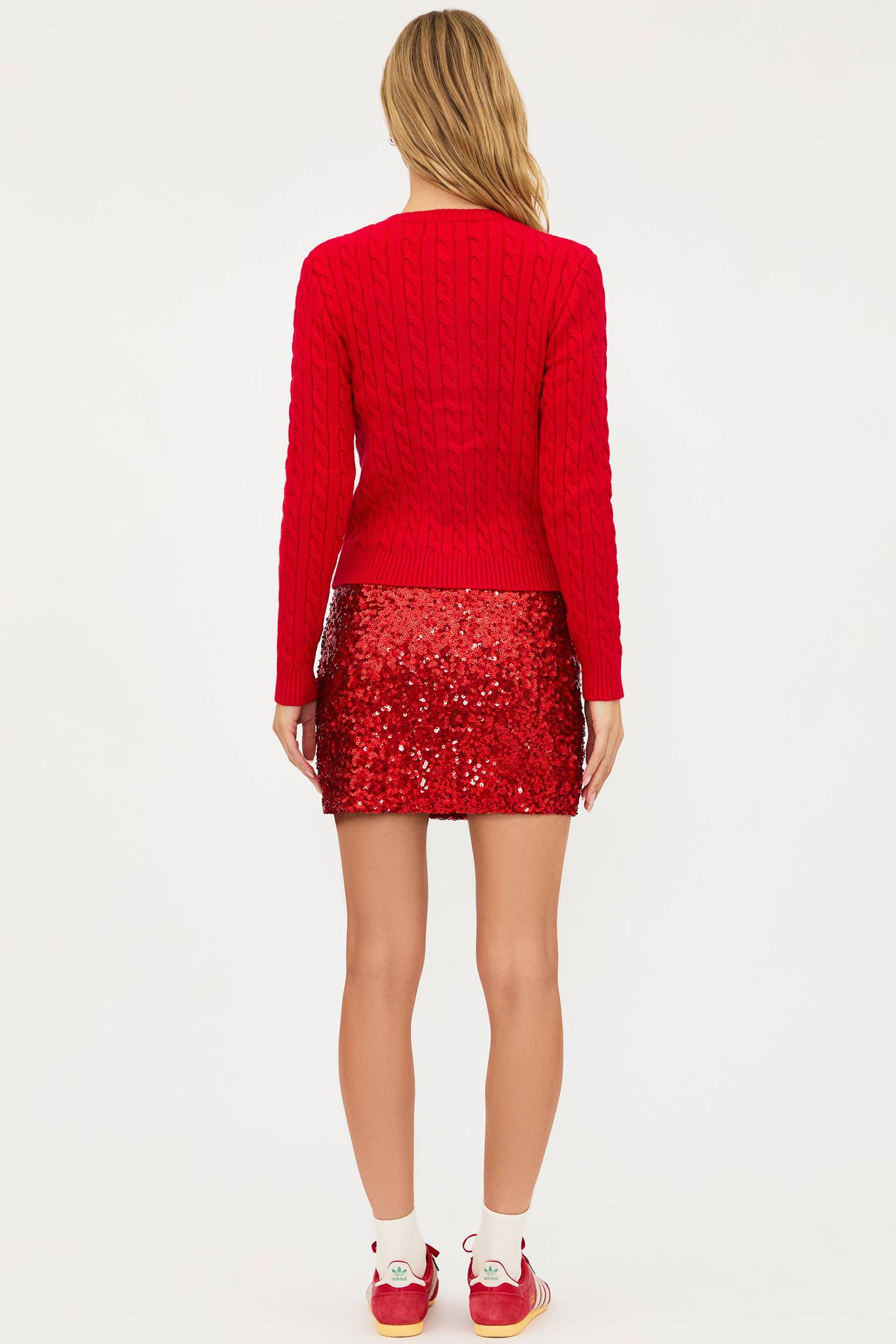 Trixie Skirt Hot Red Sequin Product Image