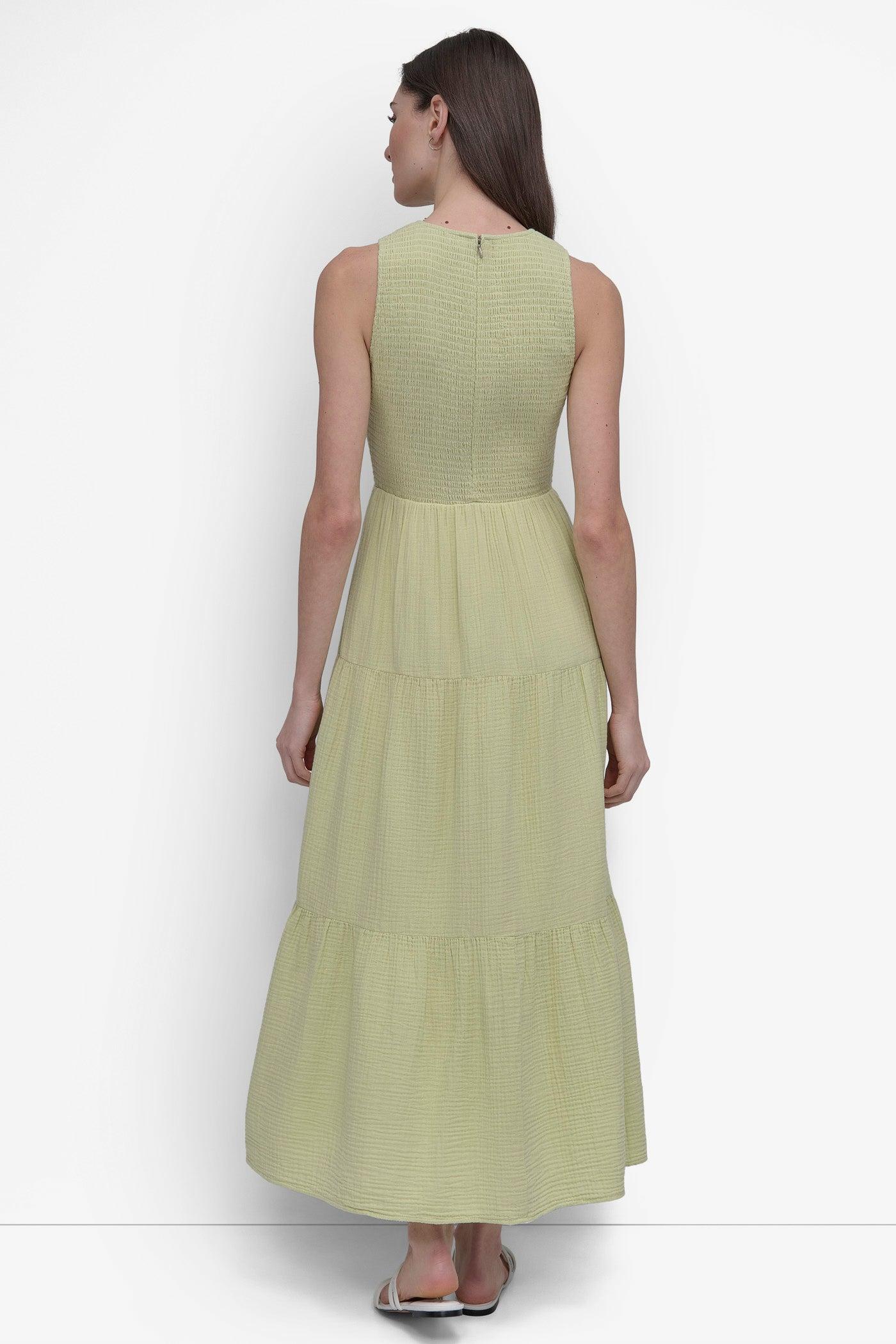 GAUZE TIERED SMOCKED DRESS Product Image