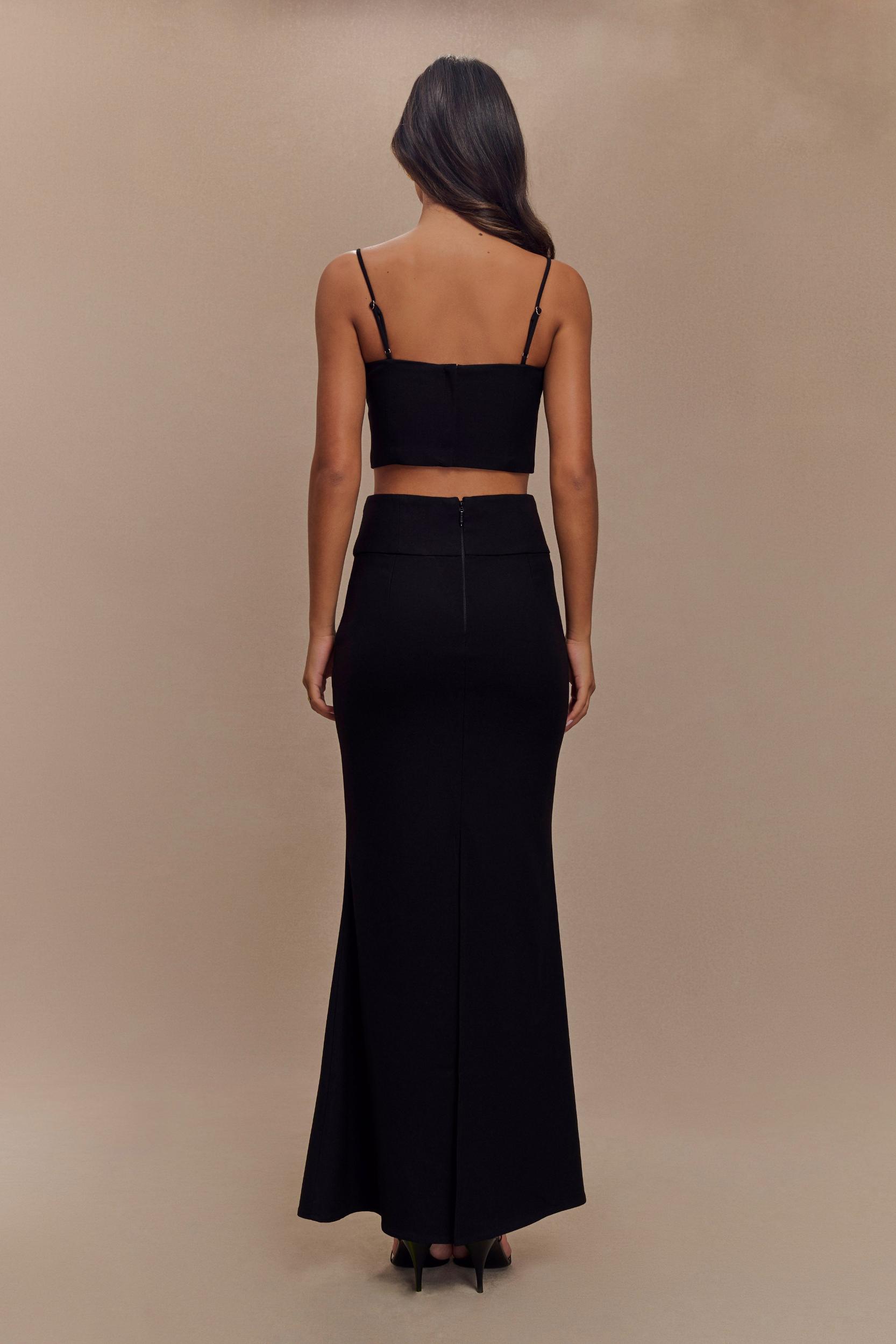 Grace Suiting Crop Top - Black Product Image