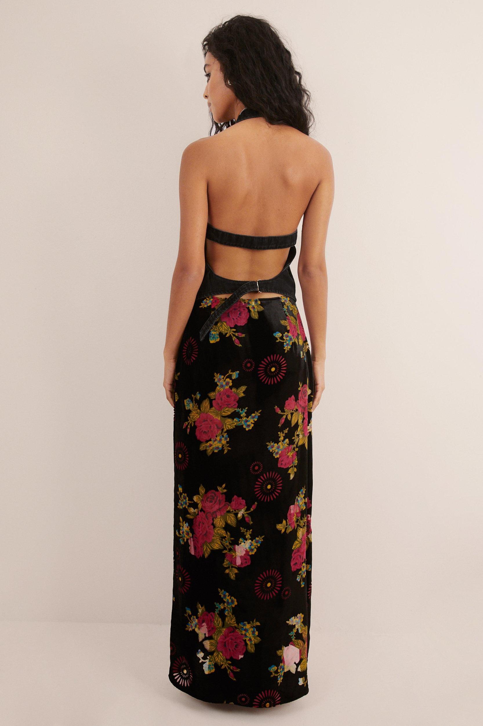 Floral Devore Maxi Skirt Product Image