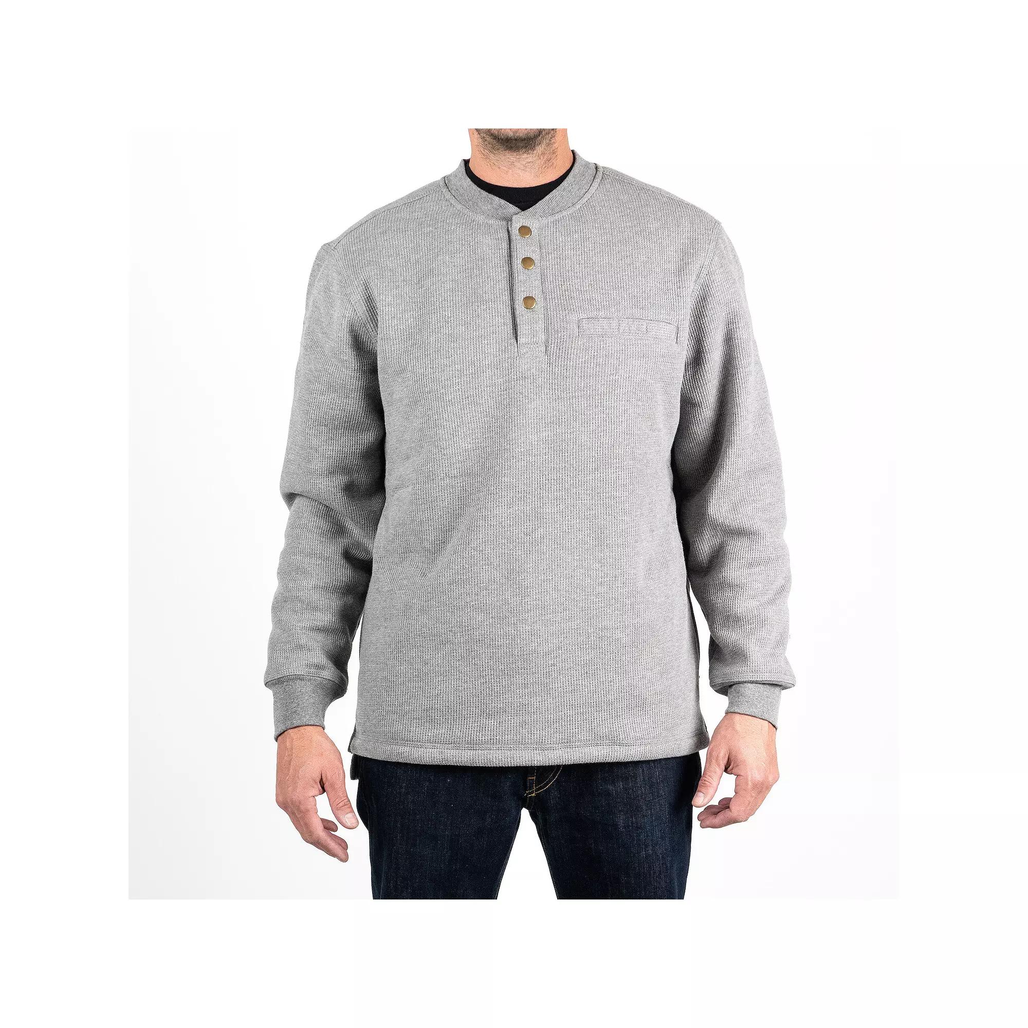 Men's Sonoma Goods For Life® Faux-Sherpa Lined Thermal Henley, Size: XXL, Grey Product Image