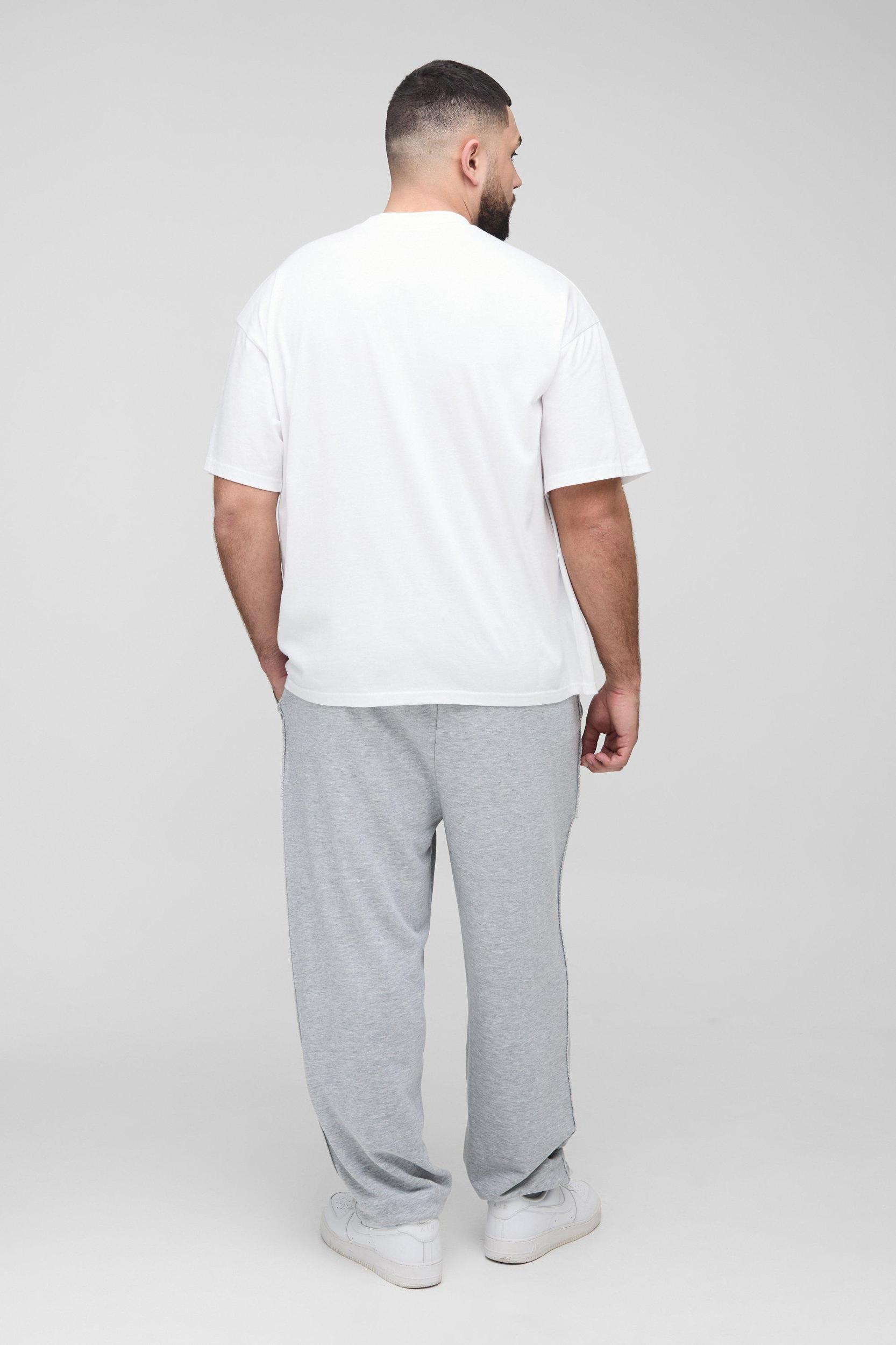 Plus Official Embroidered Oversized Loopback Sweatpants | boohooMAN USA Product Image