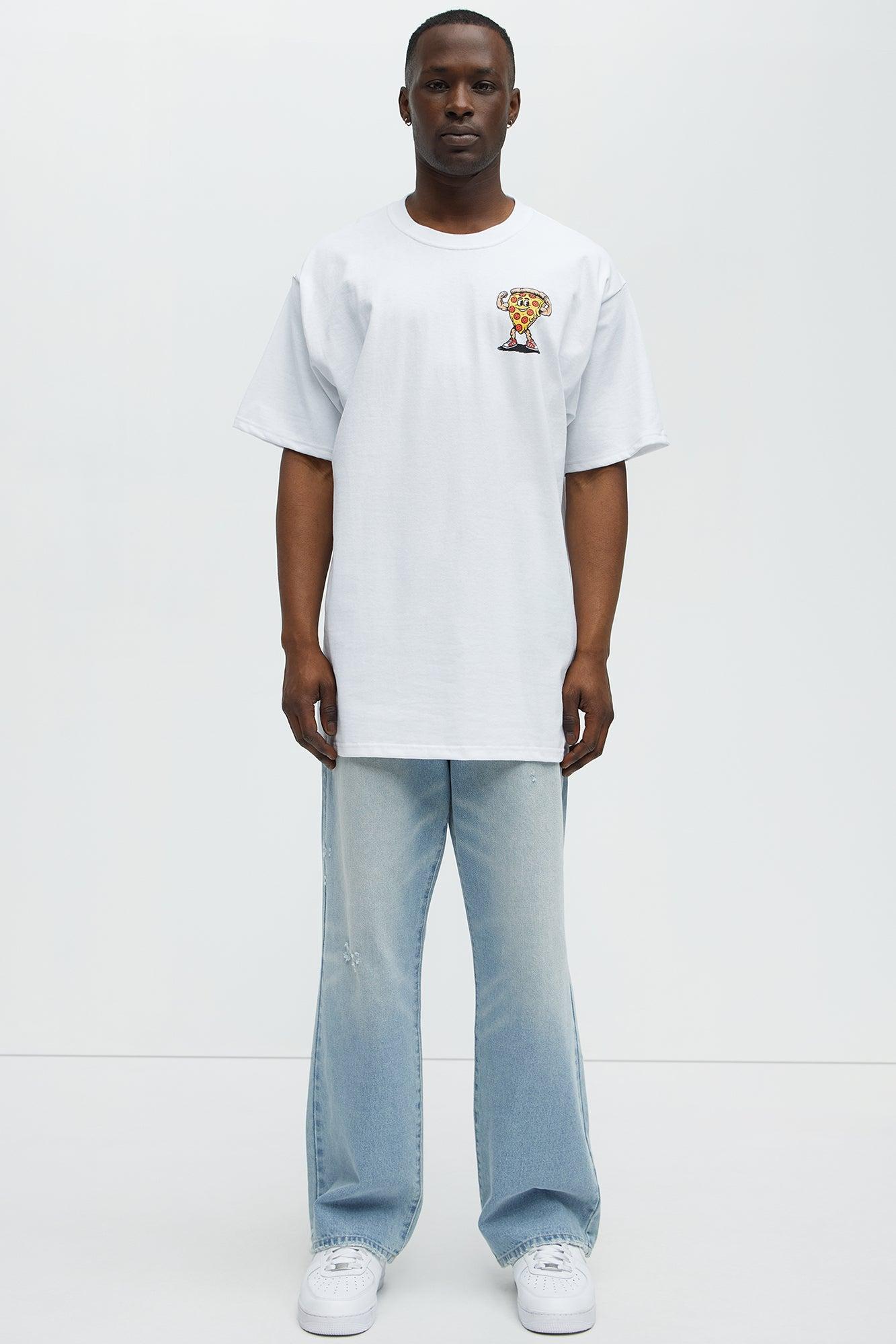 Workout To Eat Out Oversized Short Sleeve Tee - White Male Product Image