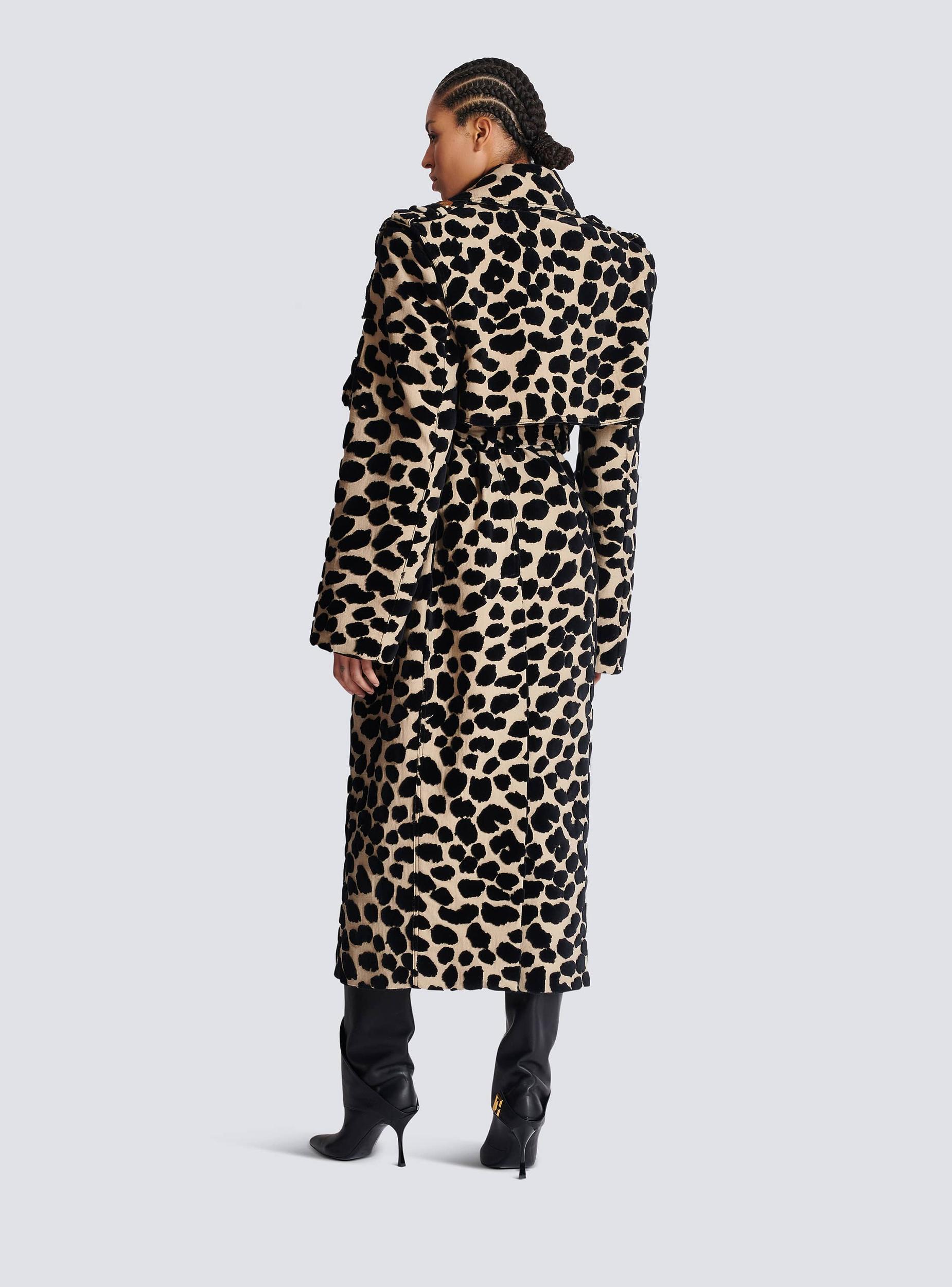 Leopard print jacquard belted trench Product Image