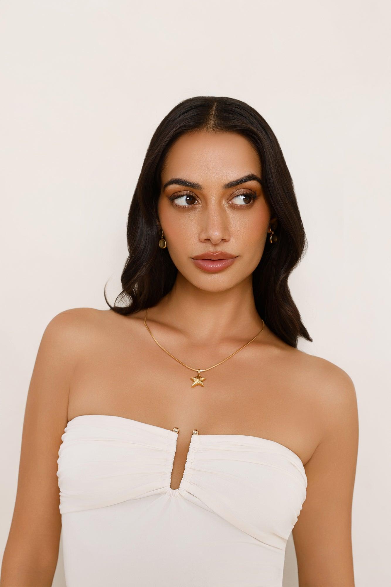 18k Gold Plated Showgirl Necklace Gold Product Image