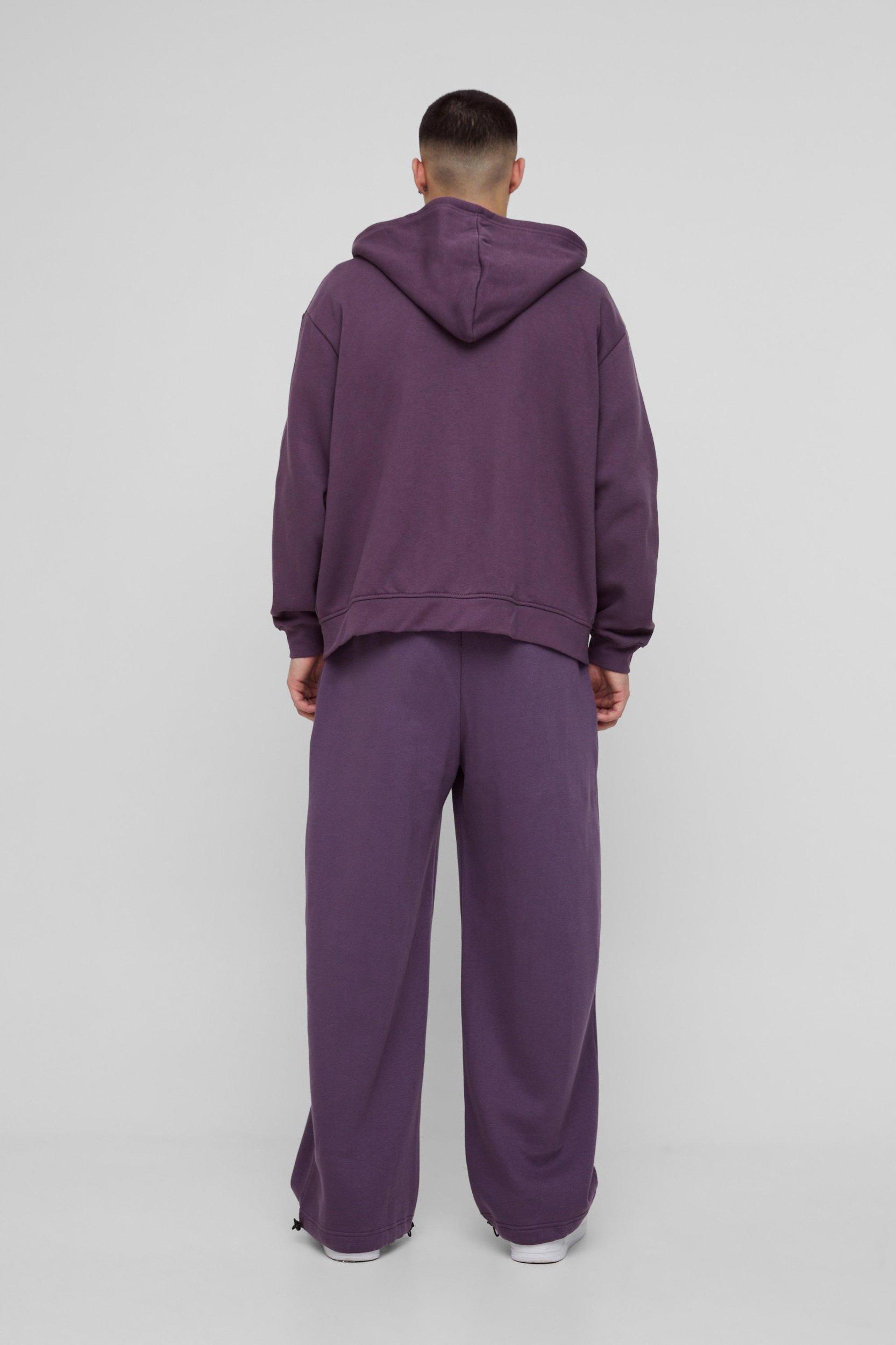 Wide Leg Tie Cuff Double Waistband Sweatpants | boohooMAN USA Product Image