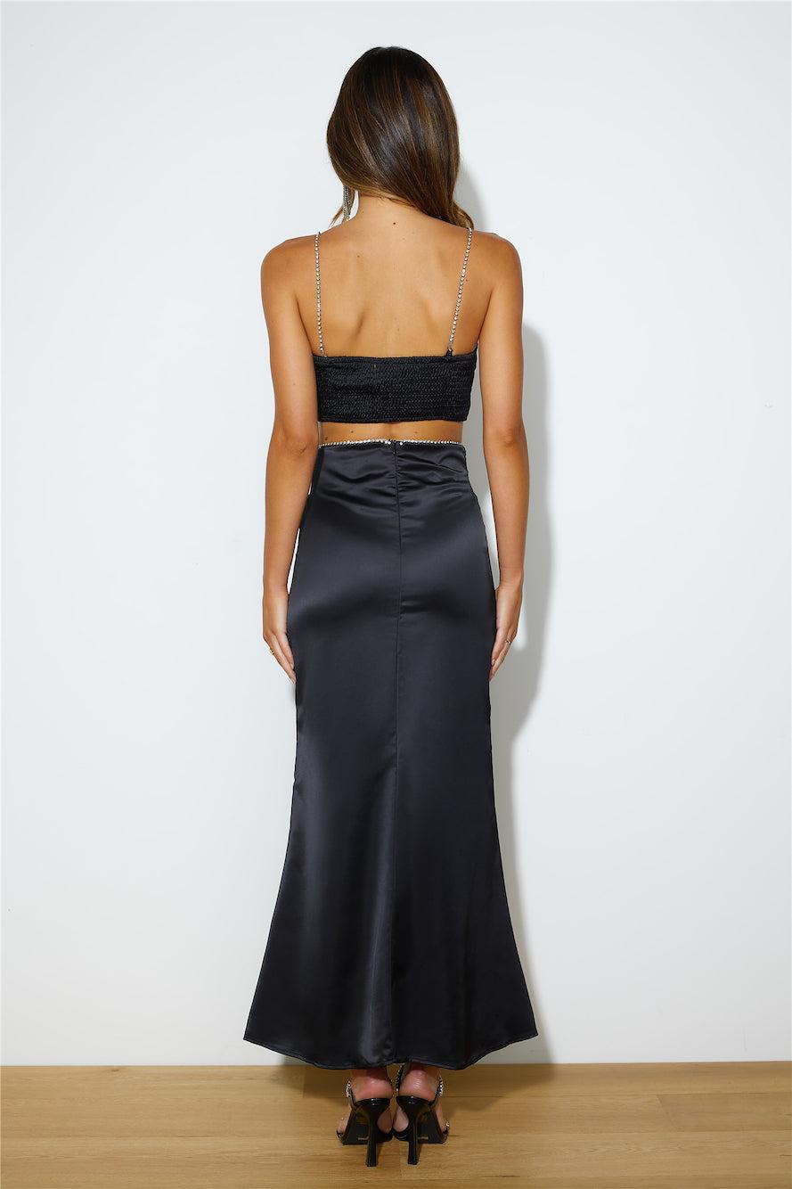 Making Heads Turn Maxi Skirt Black Product Image