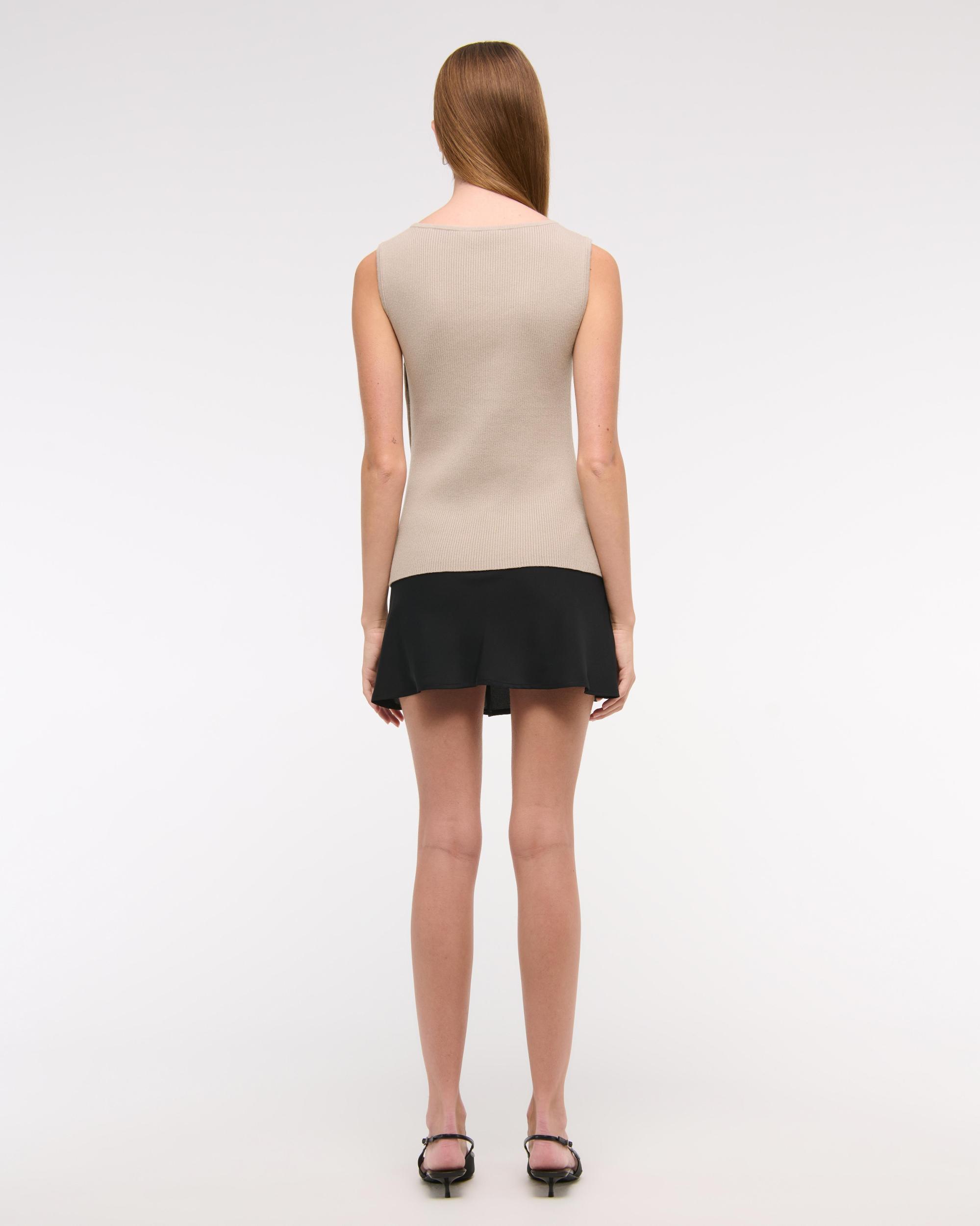 Asymmetrical Button Sweater Tank Product Image