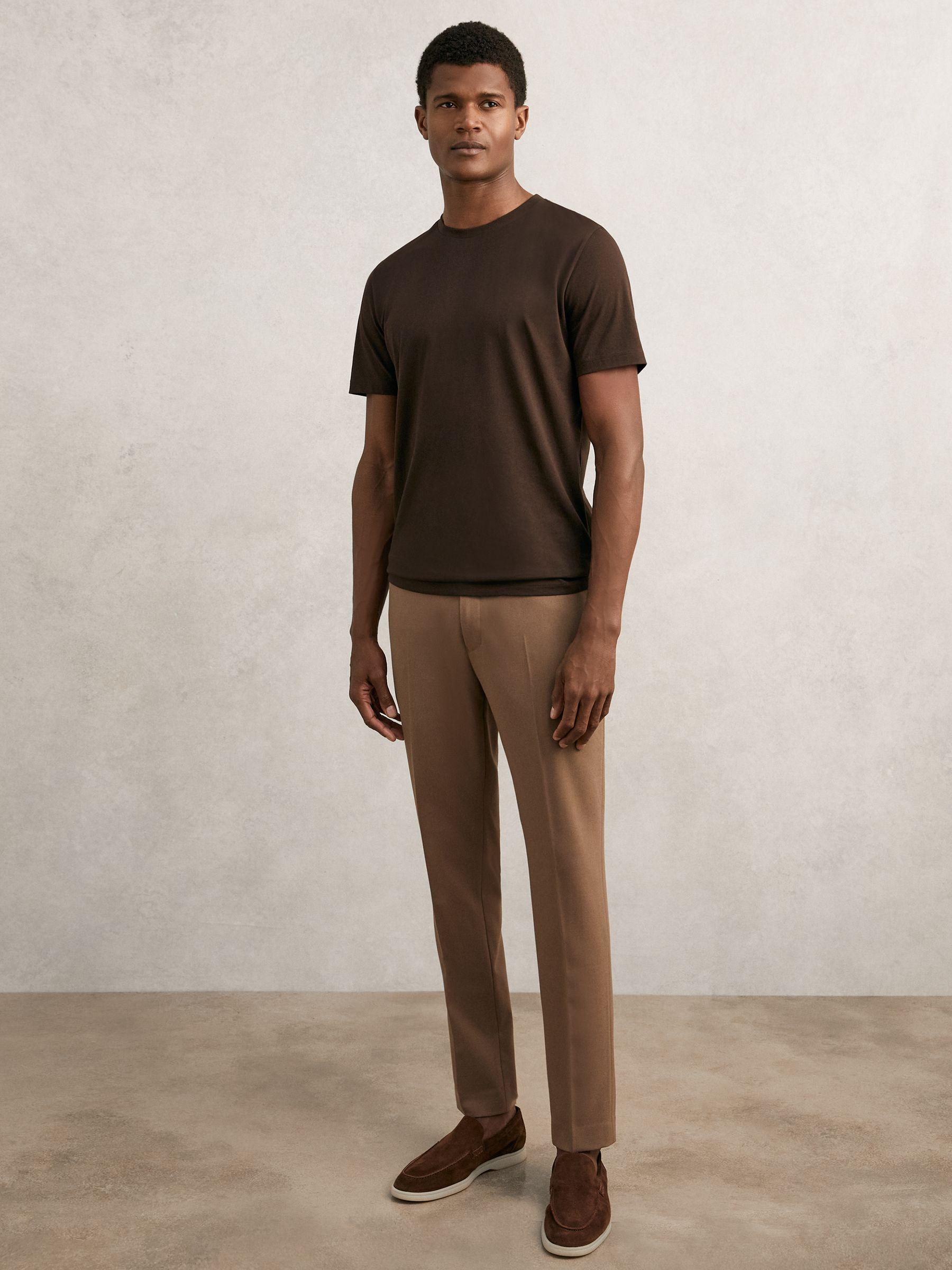 Cotton Crew-Neck T-Shirt in Coco Brown Product Image