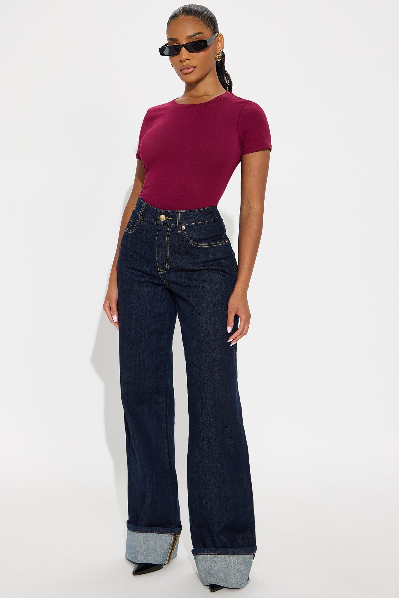 My Everyday Crew Neck Tee - Burgundy Female Product Image