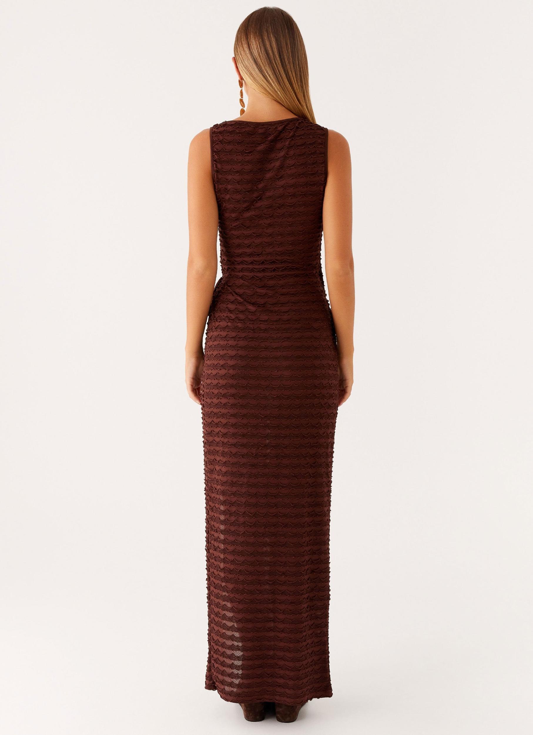 Sterling Wrap Maxi Dress - Chocolate Product Image