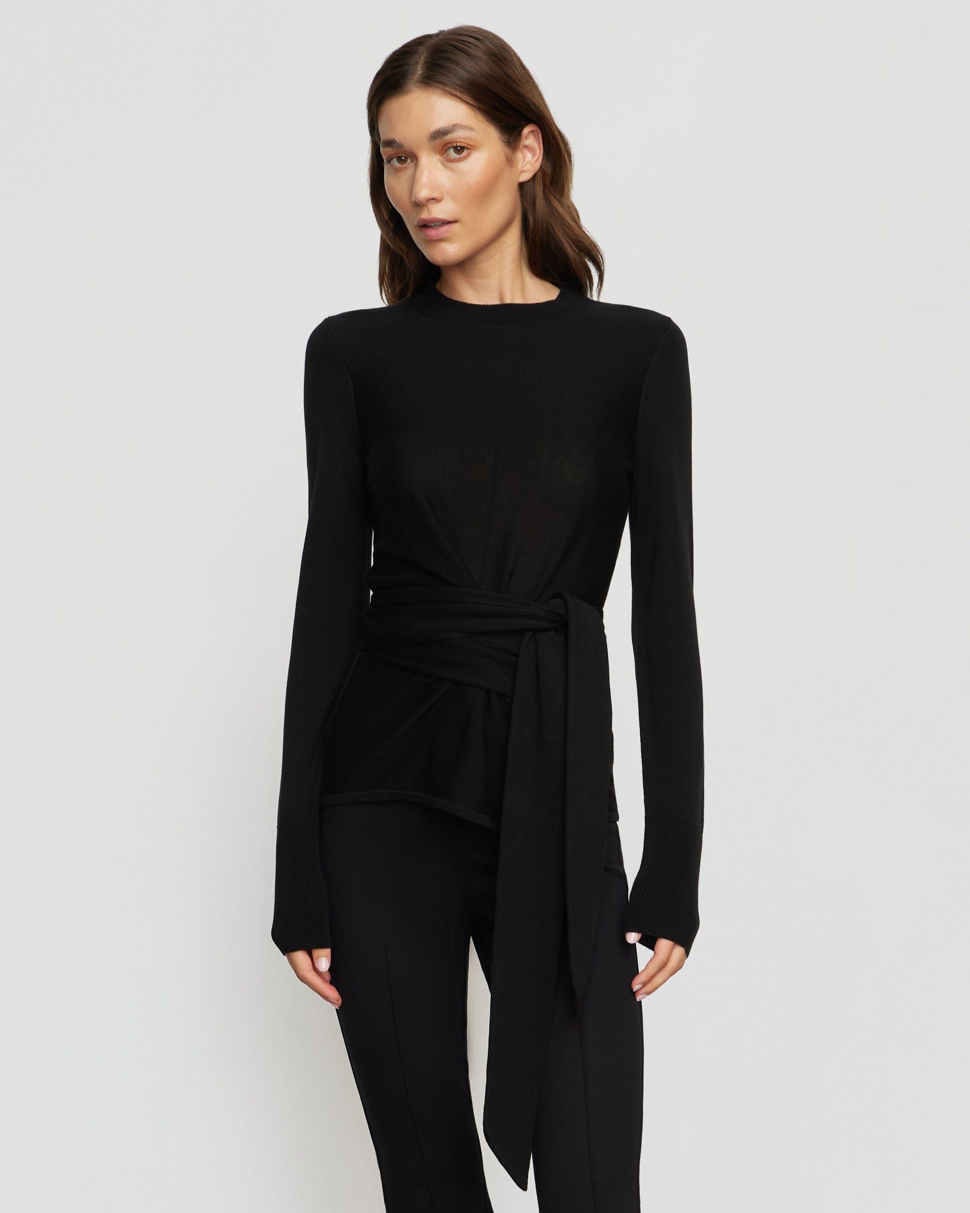 Robin Tie-Front Tencel-Wool Sweater Product Image