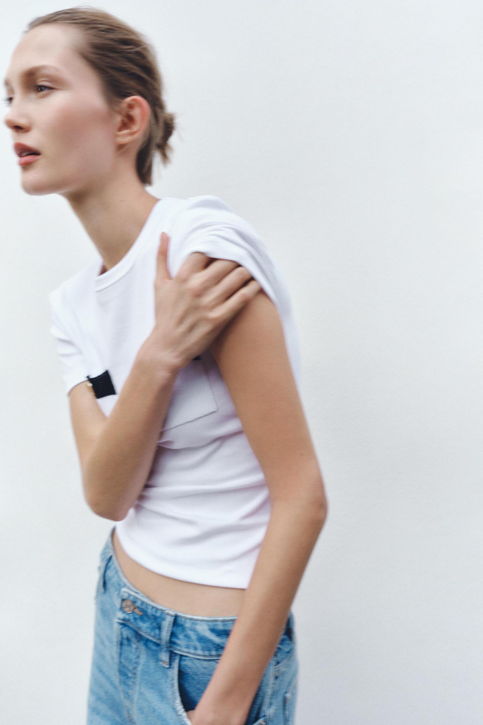 TOP WITH TRICOT DETAIL Product Image