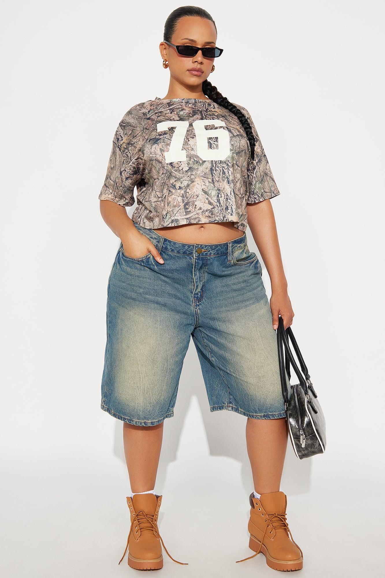 Someone Else Tinted Denim Jorts - Vintage Wash Female Product Image